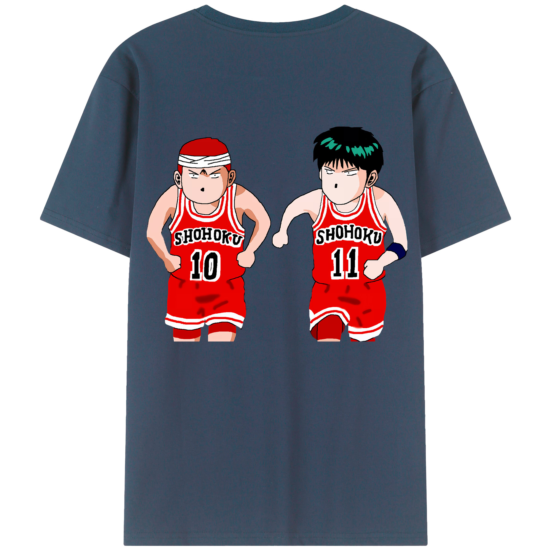 （画像用） SLAM DUNK／スラムダンク 綿100％ メンズ半袖Tシャツ（バックプリント） 通気性