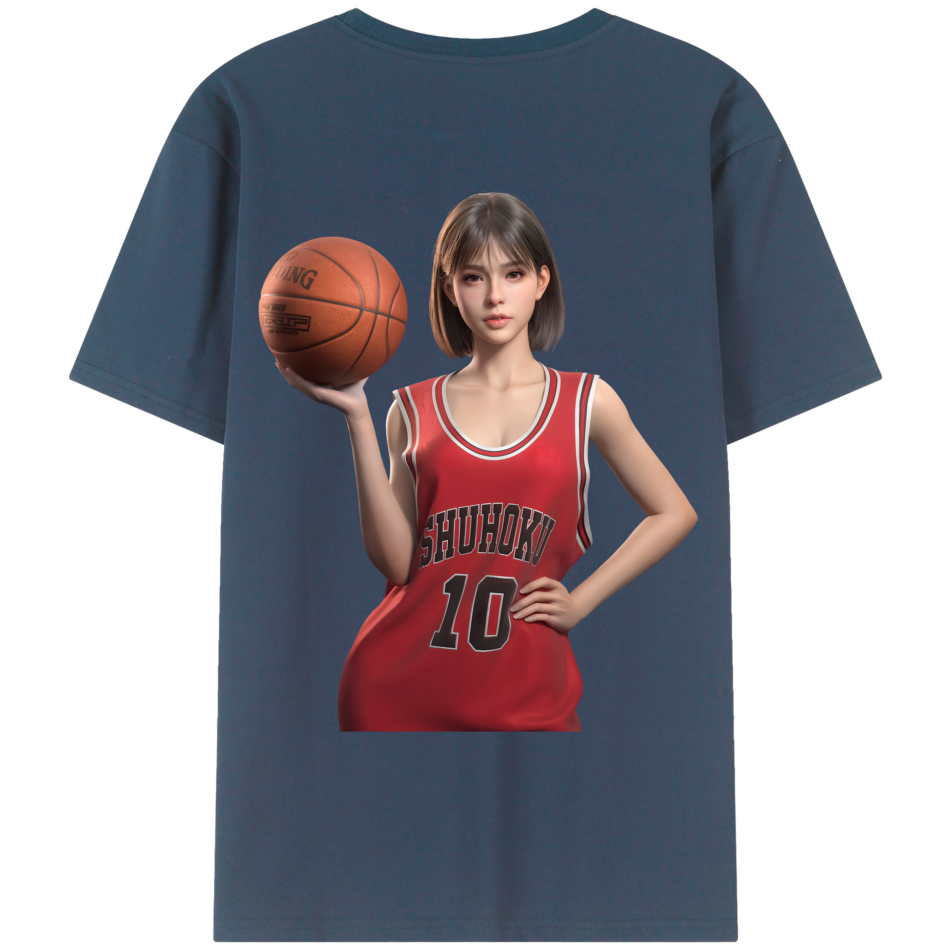 （画像用） SLAM DUNK／スラムダンク 綿100％ メンズ半袖Tシャツ（バックプリント） 通気性