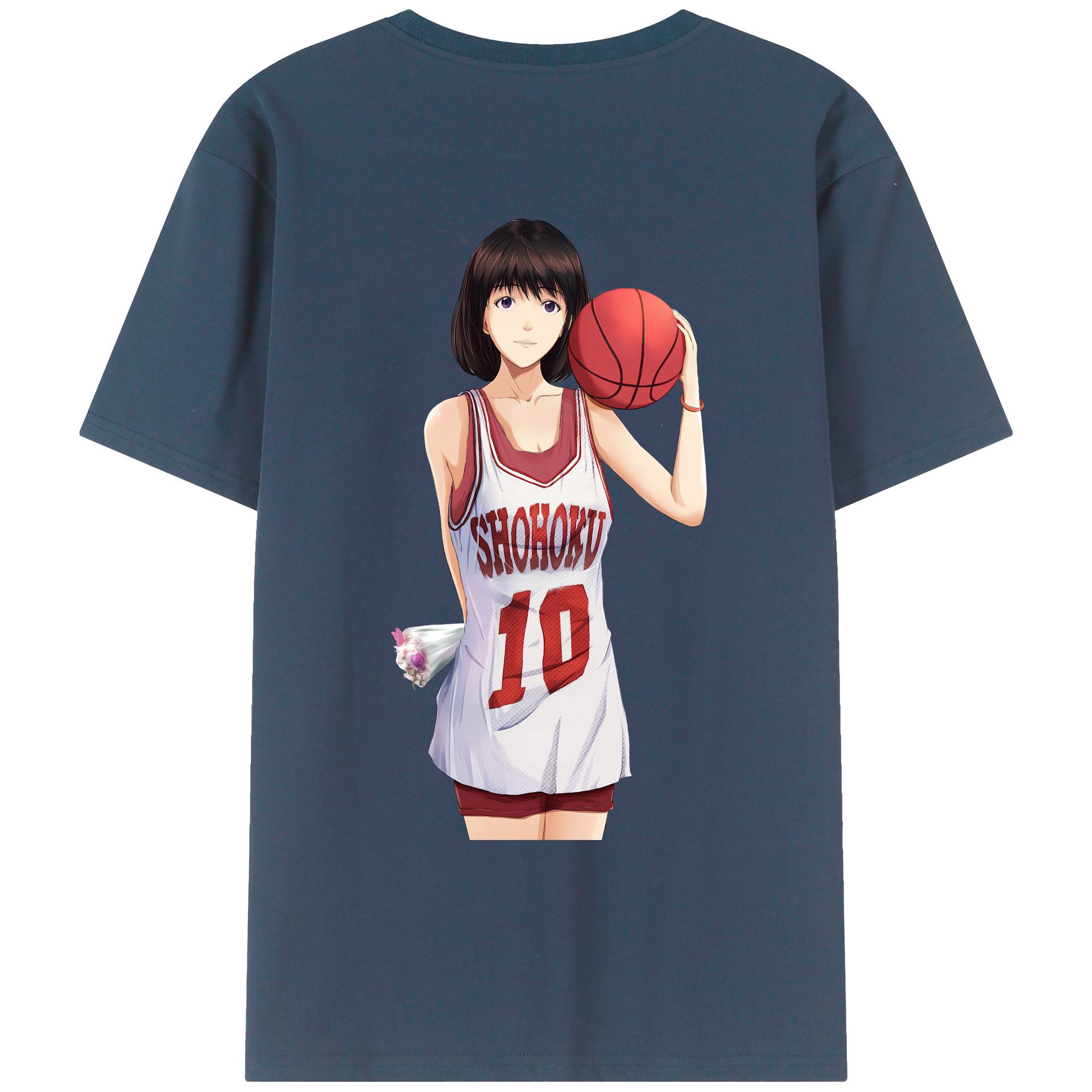 （画像用） SLAM DUNK／スラムダンク 綿100％ メンズ半袖Tシャツ（バックプリント） 通気性