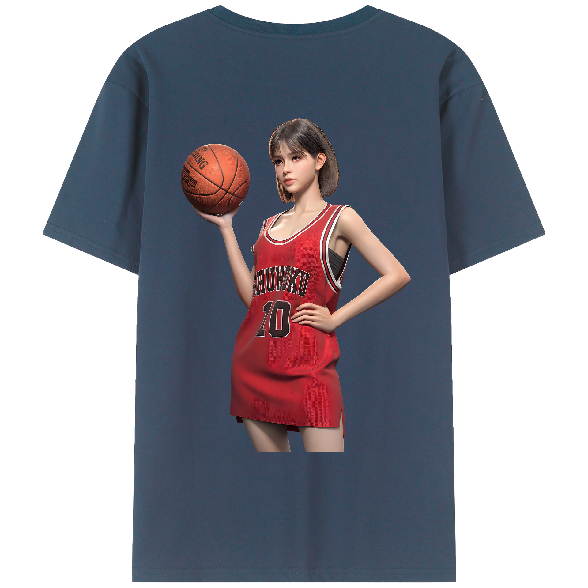 （画像用） SLAM DUNK／スラムダンク 綿100％ メンズ半袖Tシャツ（バックプリント） 通気性
