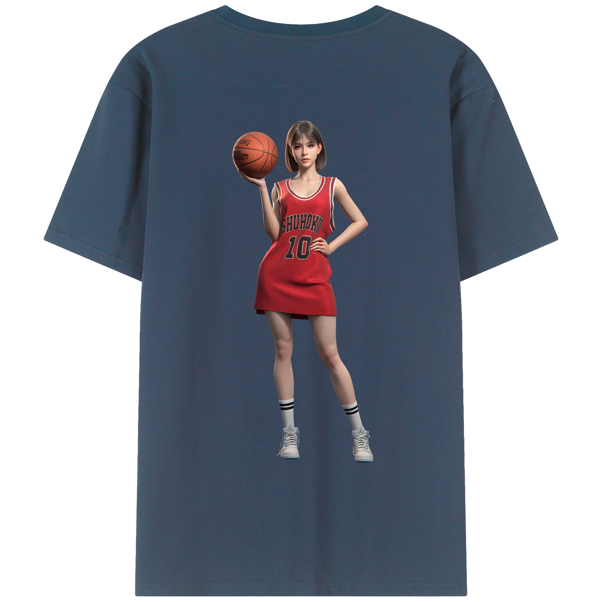 （画像用） SLAM DUNK／スラムダンク 綿100％ メンズ半袖Tシャツ（バックプリント） 通気性