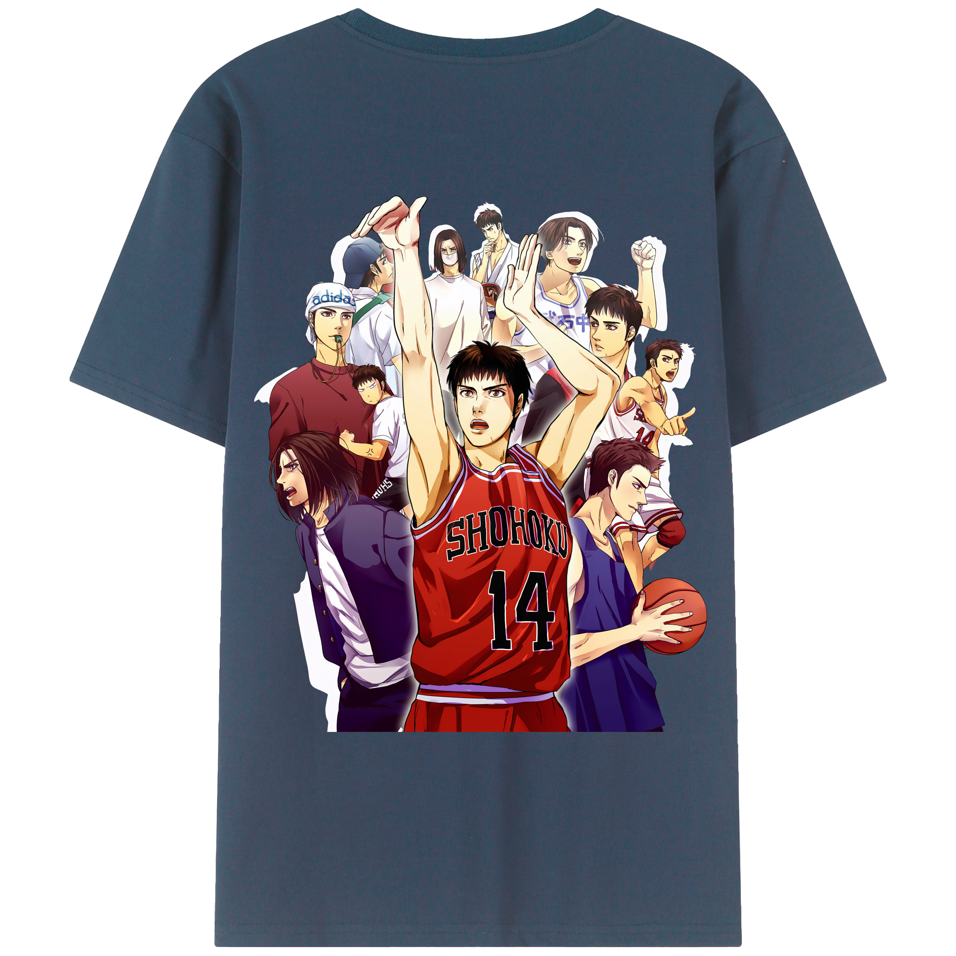 （画像用） SLAM DUNK／スラムダンク 綿100％ メンズ半袖Tシャツ（バックプリント） 通気性