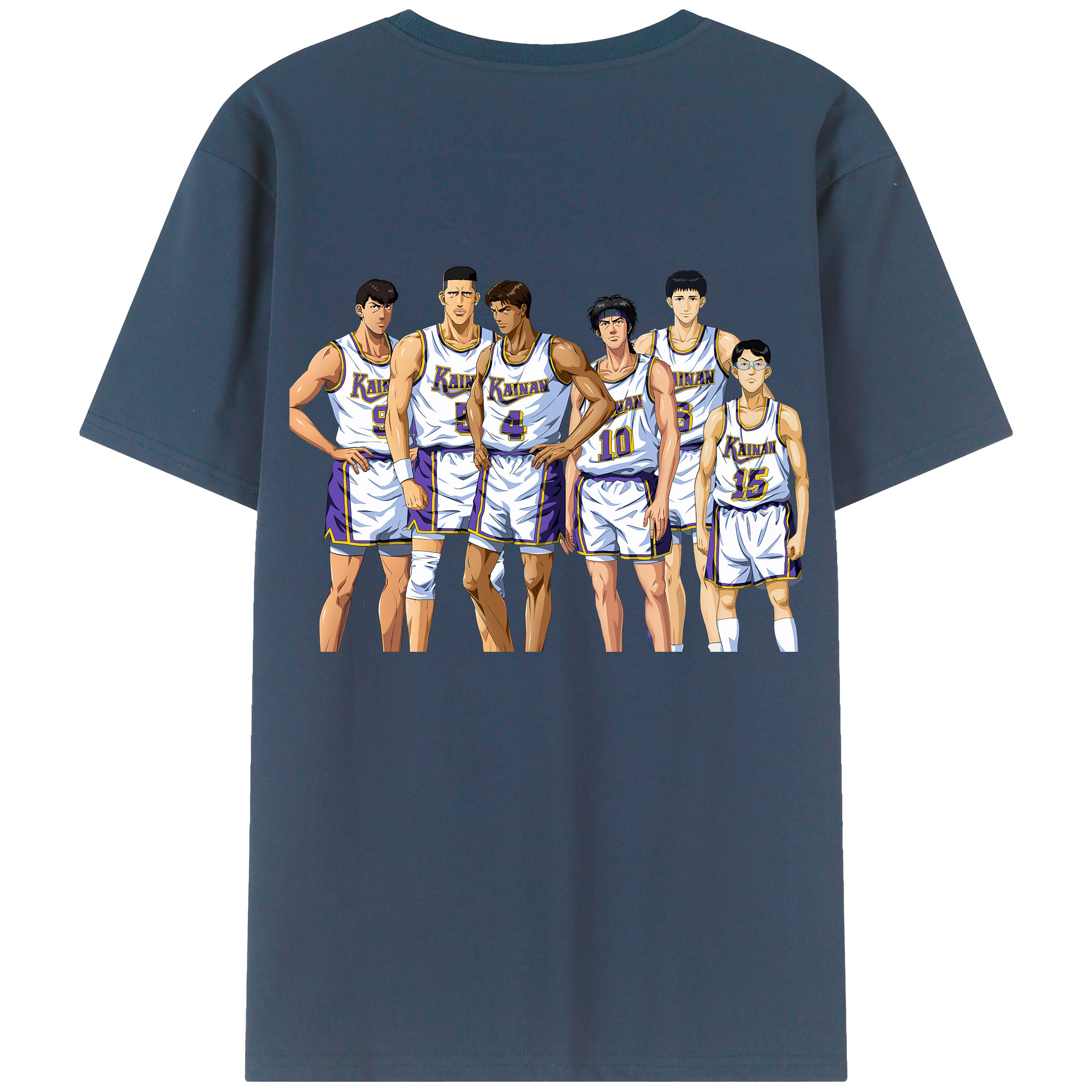 （画像用） SLAM DUNK／スラムダンク 綿100％ メンズ半袖Tシャツ（バックプリント） 通気性