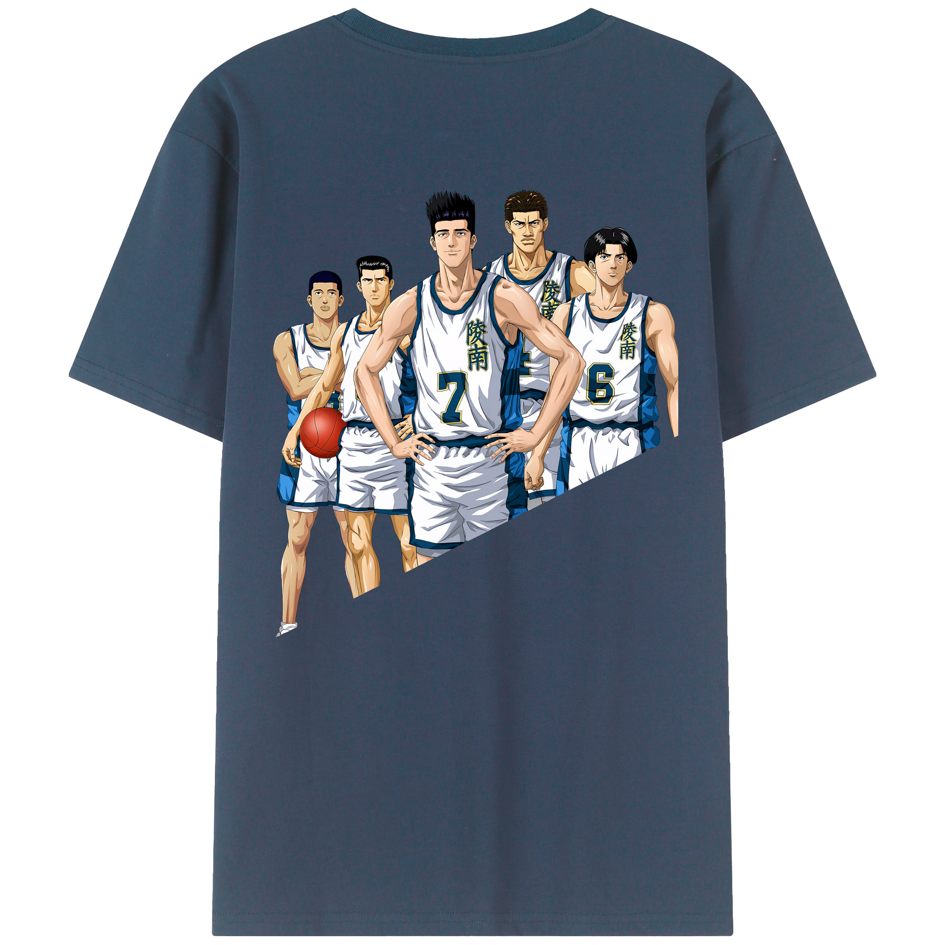 （画像用） SLAM DUNK／スラムダンク 綿100％ メンズ半袖Tシャツ（バックプリント） 通気性