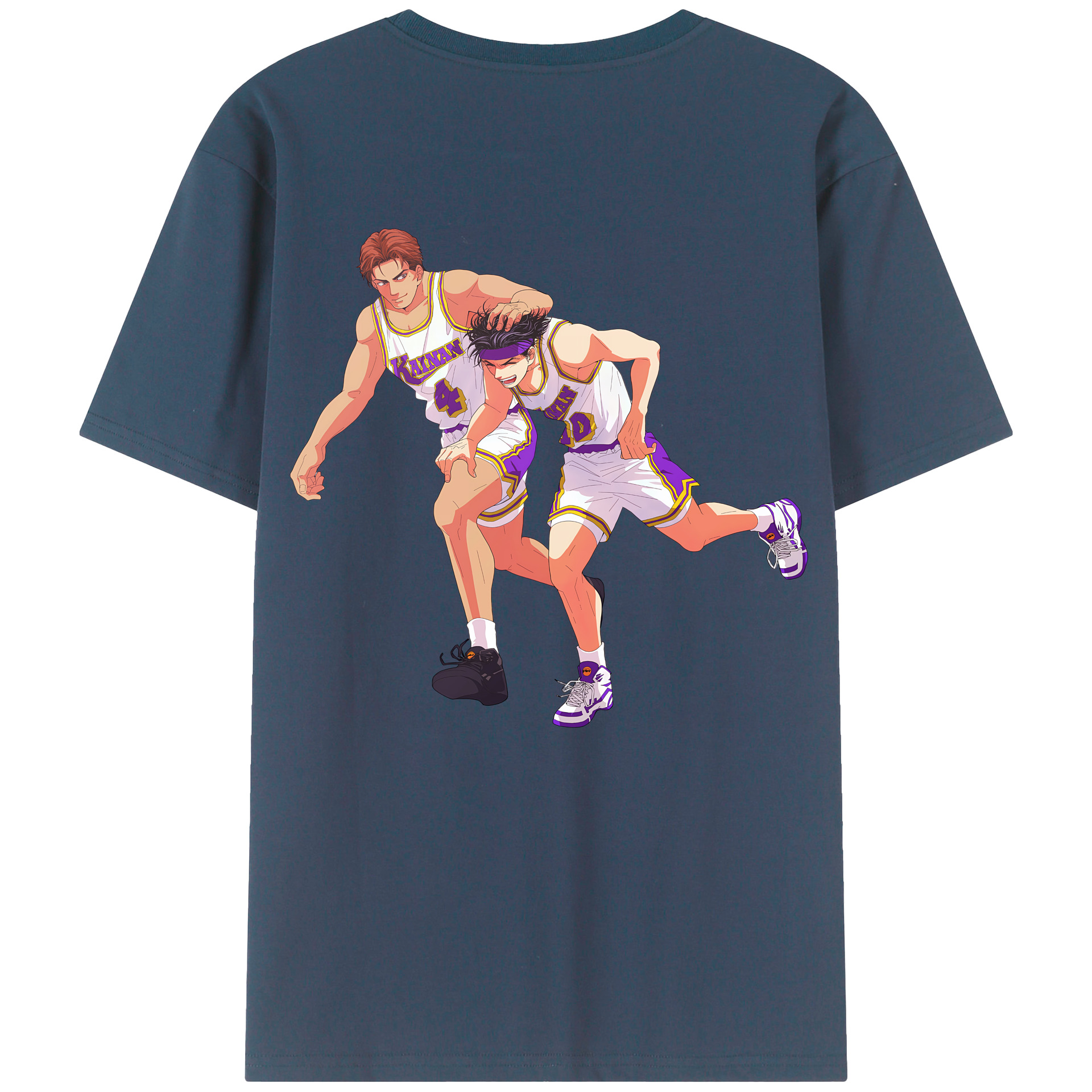 （画像用） SLAM DUNK／スラムダンク 綿100％ メンズ半袖Tシャツ（バックプリント） 通気性