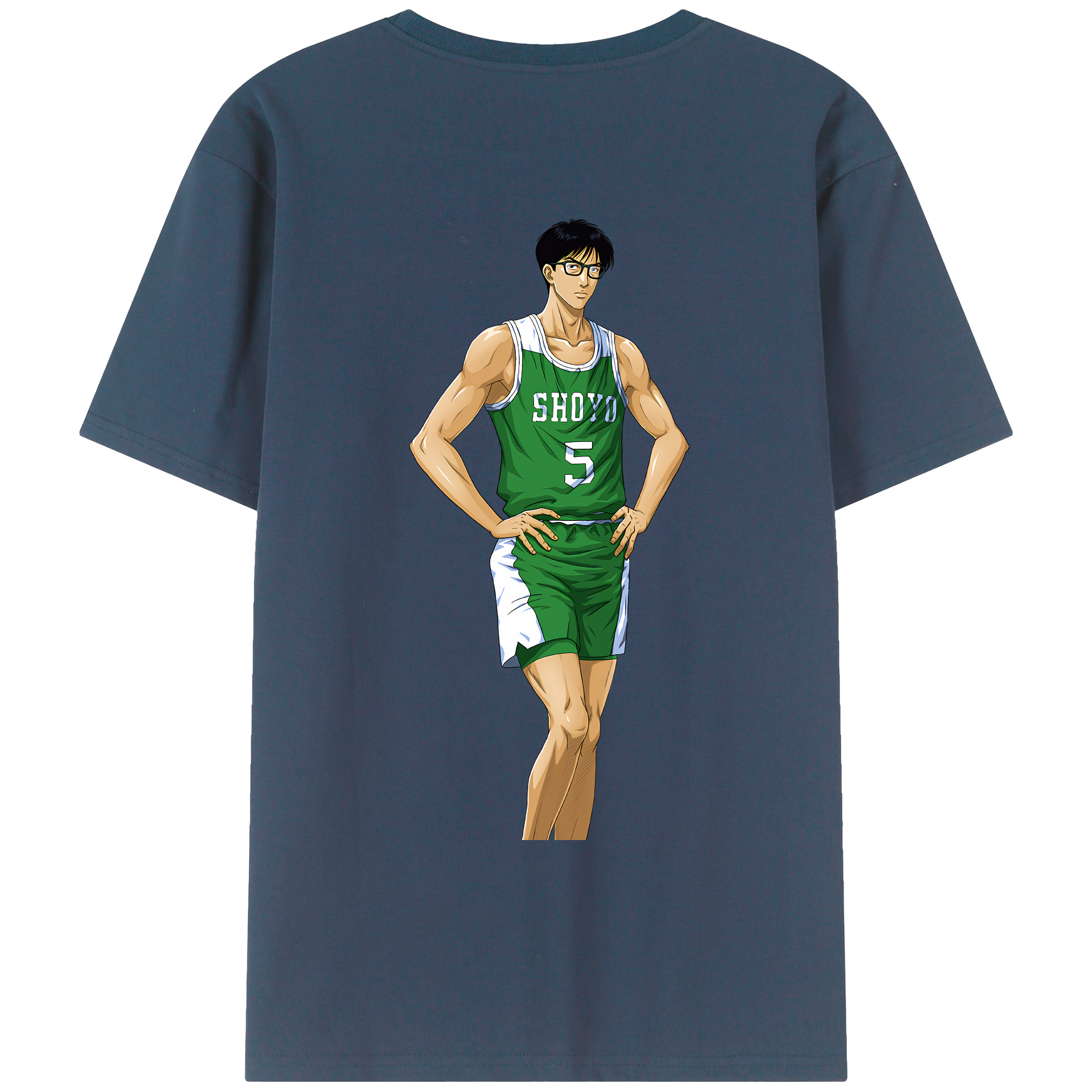 （画像用） SLAM DUNK／スラムダンク 綿100％ メンズ半袖Tシャツ（バックプリント） 通気性