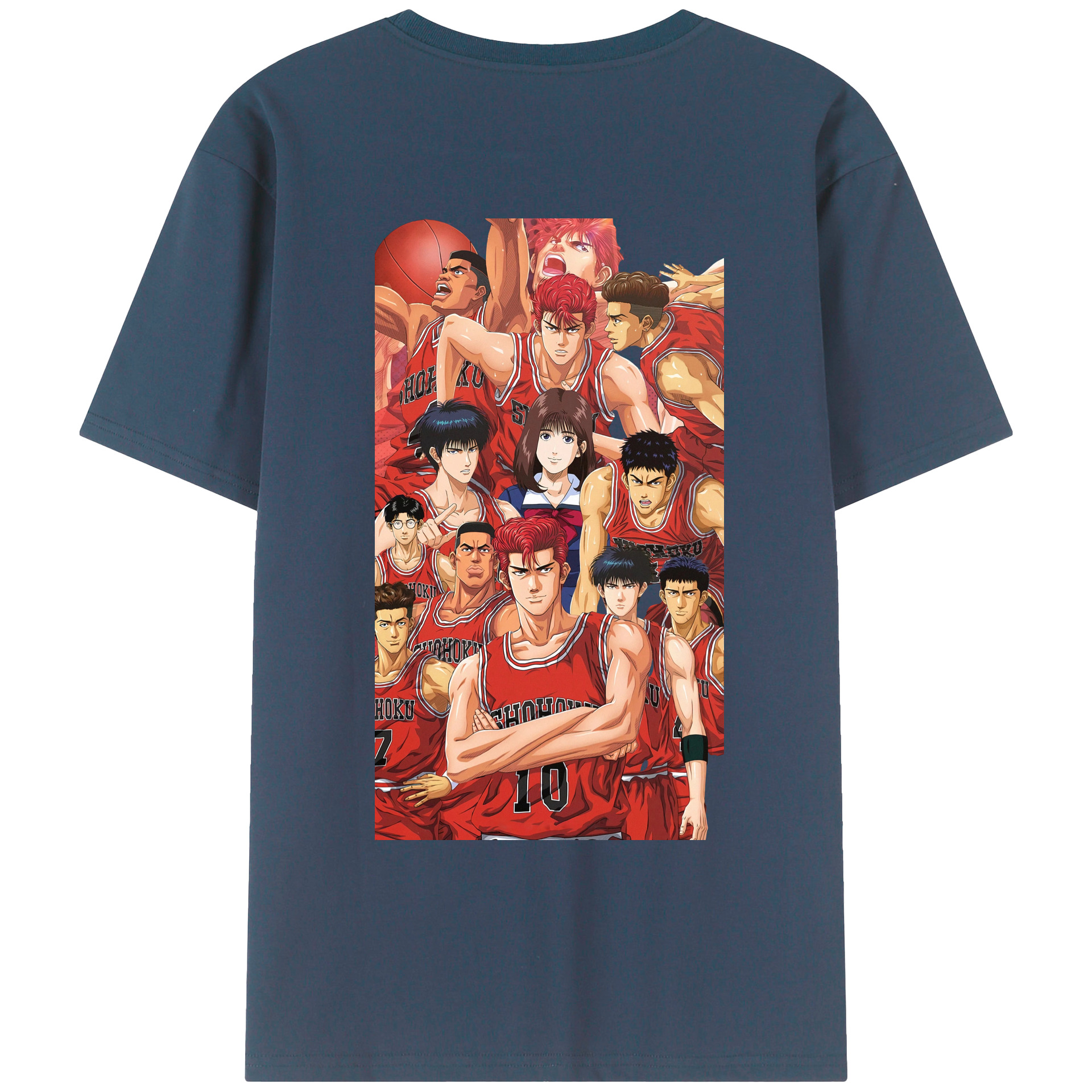 （画像用） SLAM DUNK／スラムダンク 綿100％ メンズ半袖Tシャツ（バックプリント） 通気性