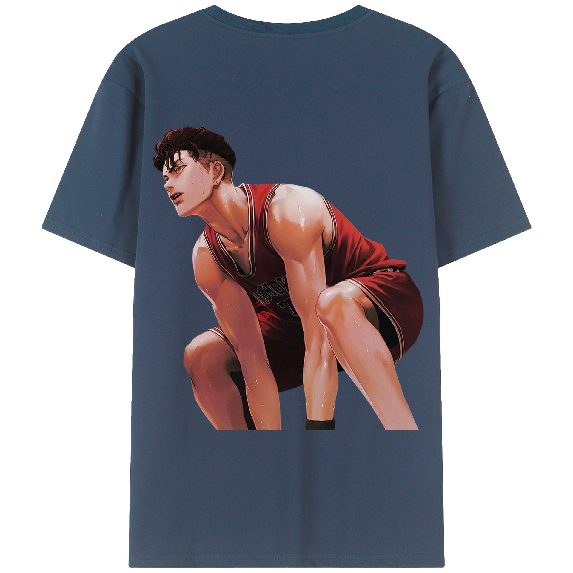（画像用） SLAM DUNK／スラムダンク 綿100％ メンズ半袖Tシャツ（バックプリント） 通気性