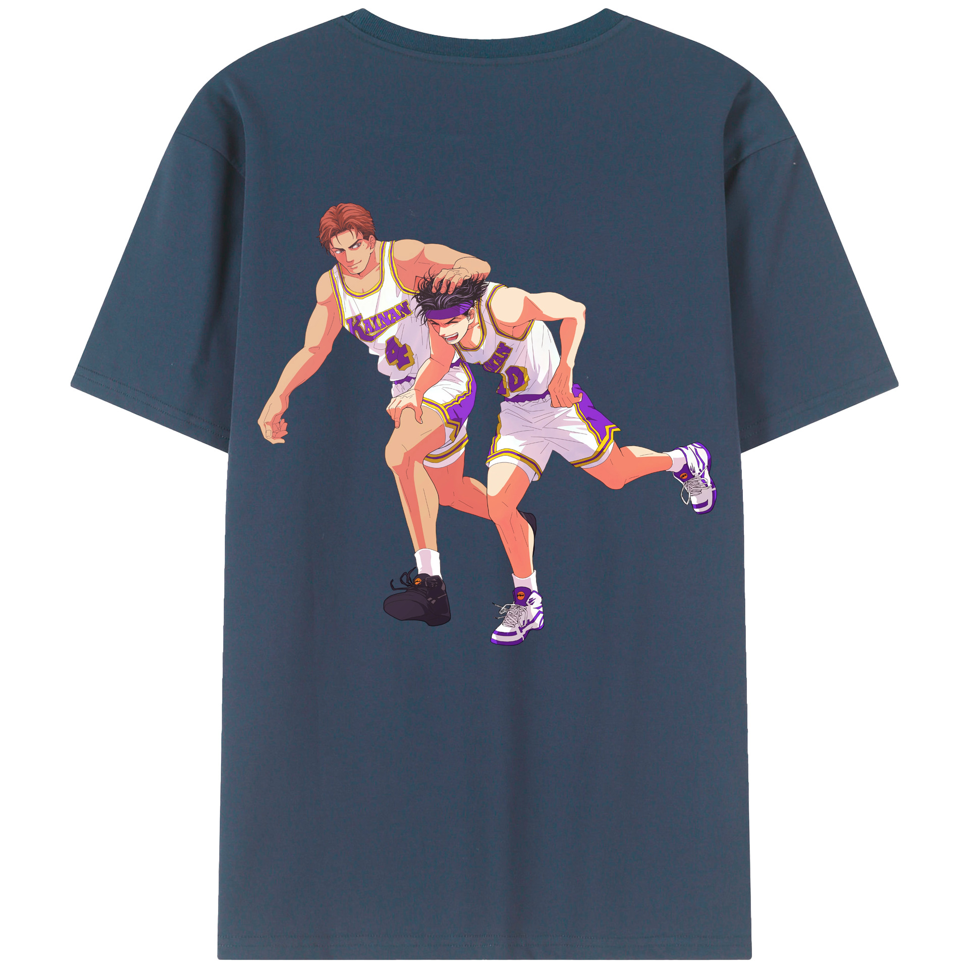 （画像用） SLAM DUNK／スラムダンク 綿100％ メンズ半袖Tシャツ（バックプリント） 通気性