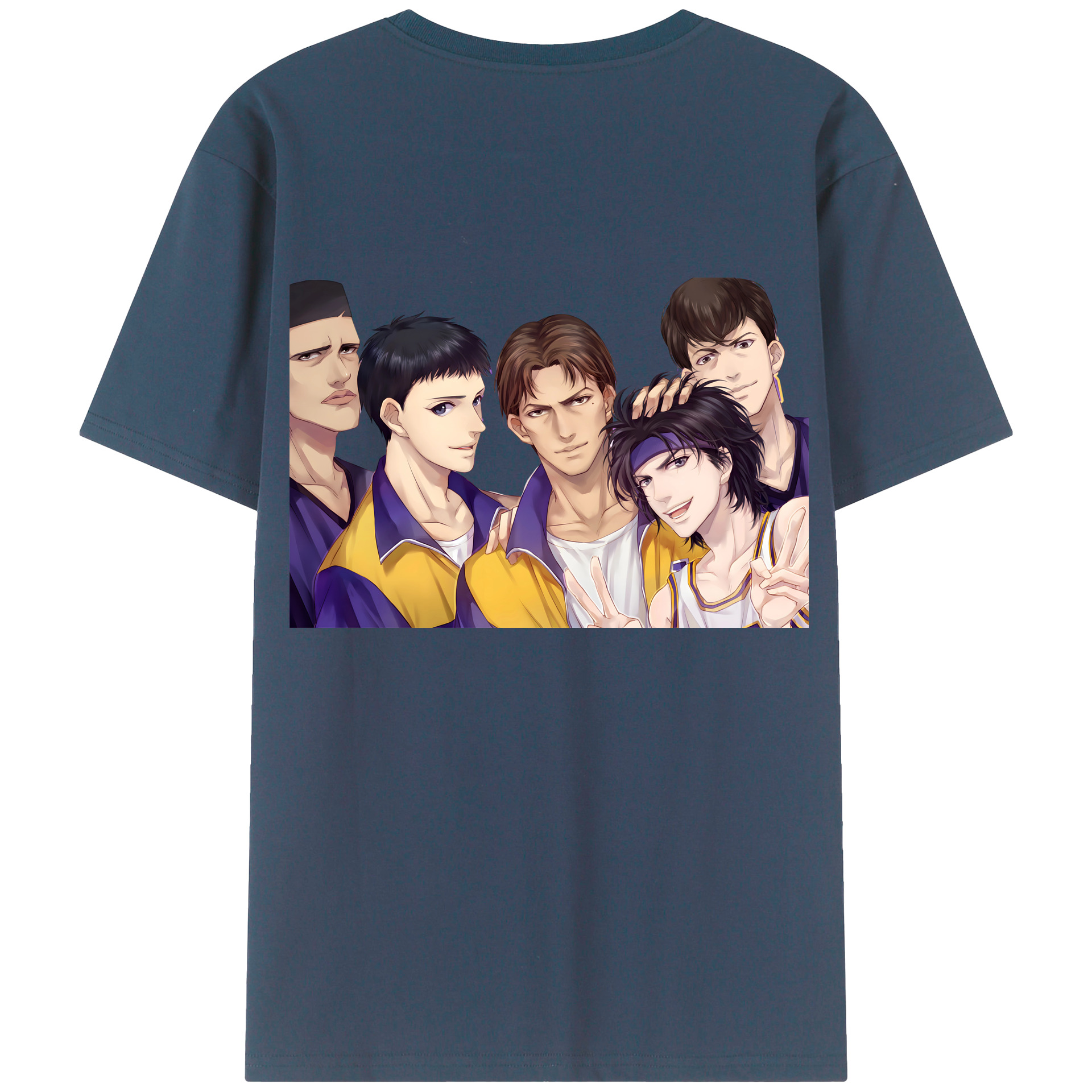 （画像用） SLAM DUNK／スラムダンク 綿100％ メンズ半袖Tシャツ（バックプリント） 通気性