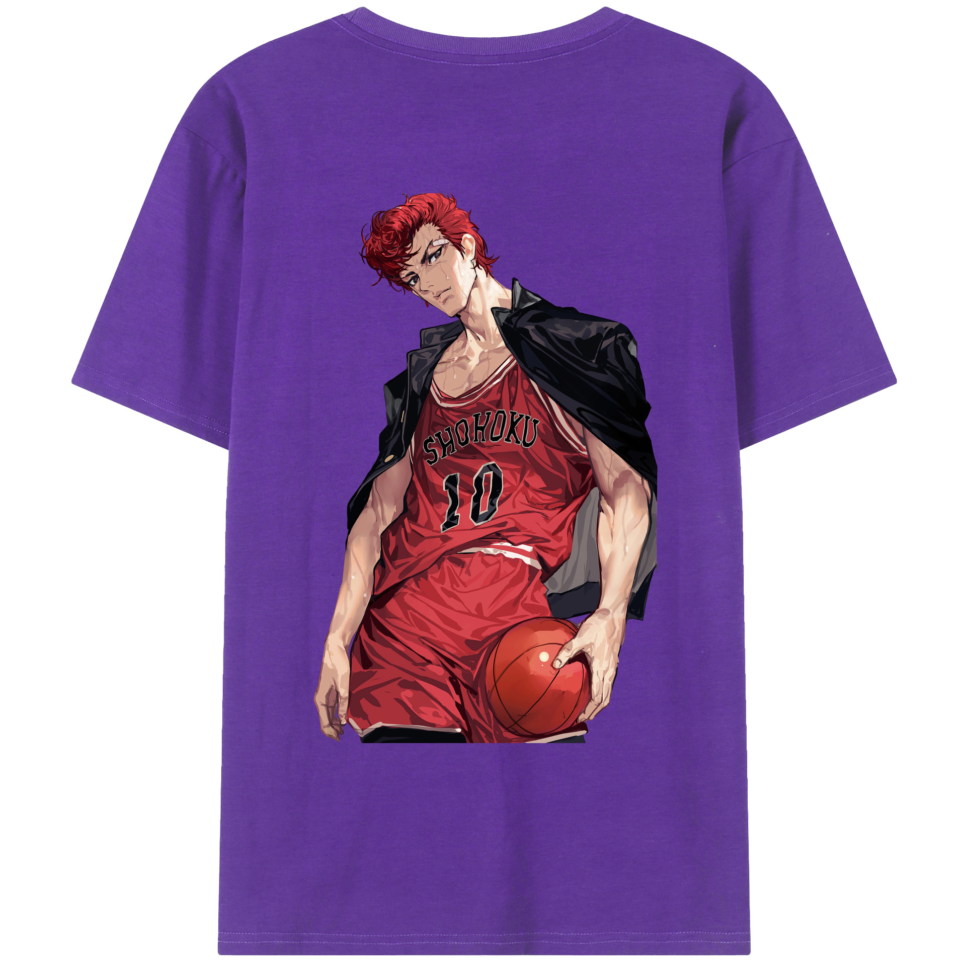 （画像用） SLAM DUNK／スラムダンク 綿100％ メンズ半袖Tシャツ（バックプリント） 通気性