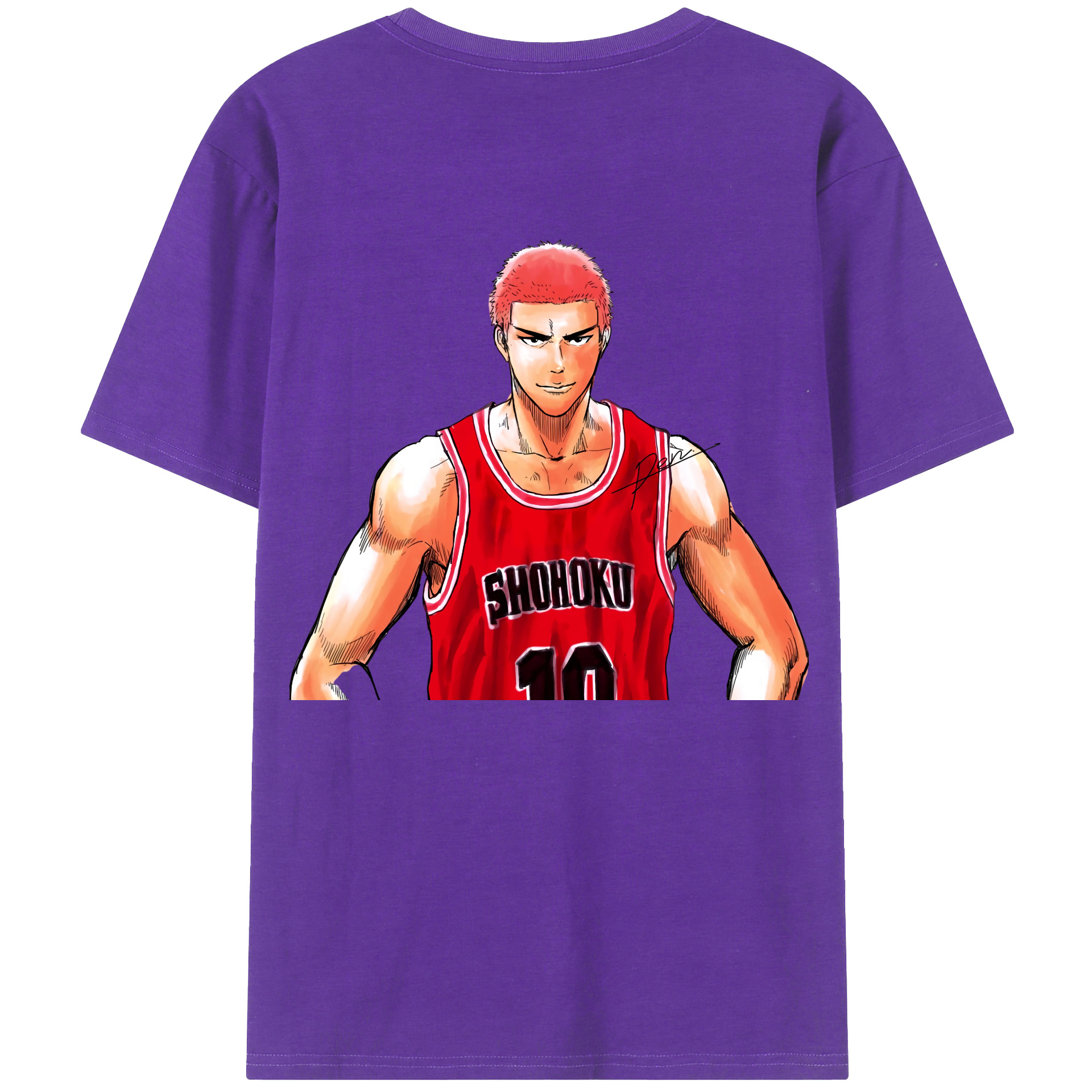 （画像用） SLAM DUNK／スラムダンク 綿100％ メンズ半袖Tシャツ（バックプリント） 通気性