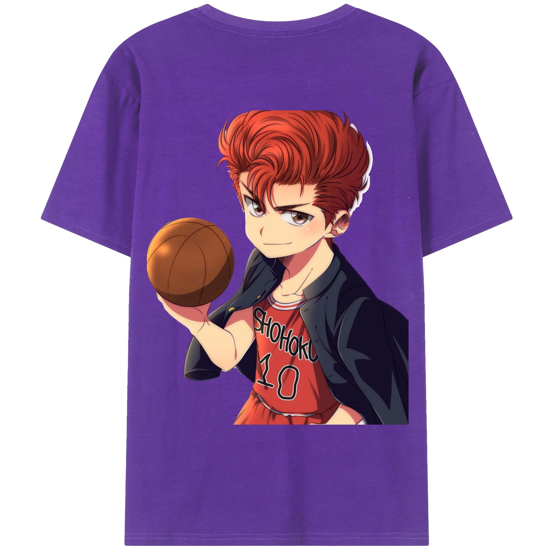 （画像用） SLAM DUNK／スラムダンク 綿100％ メンズ半袖Tシャツ（バックプリント） 通気性