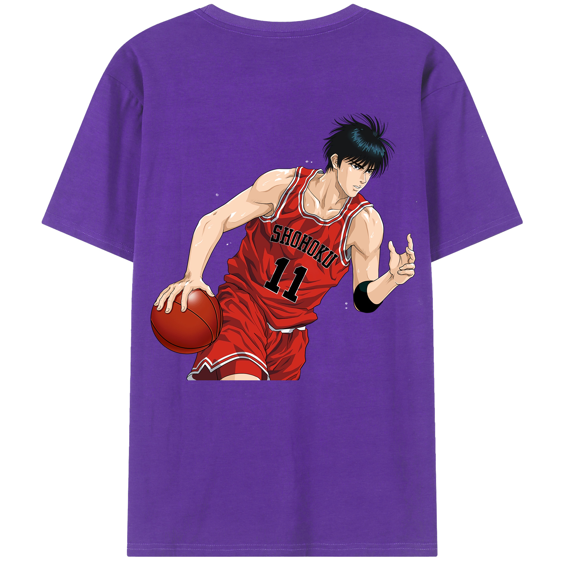 （画像用） SLAM DUNK／スラムダンク 綿100％ メンズ半袖Tシャツ（バックプリント） 通気性