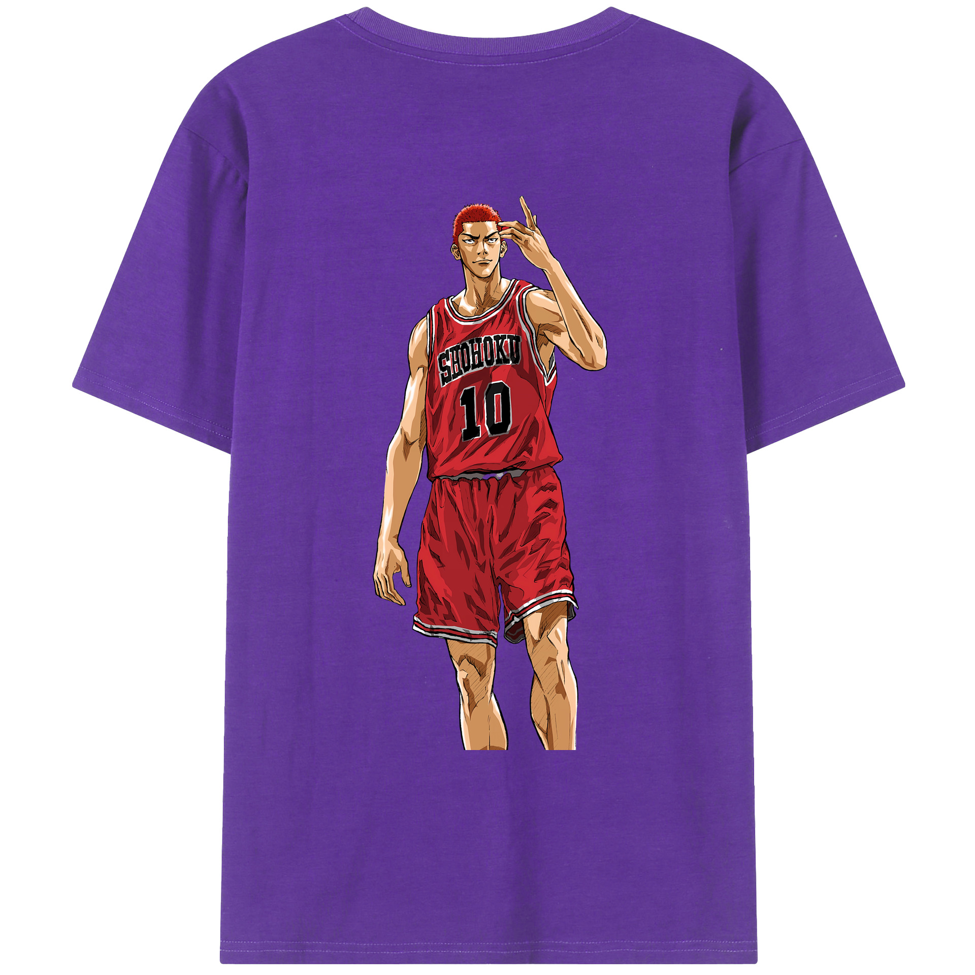 （画像用） SLAM DUNK／スラムダンク 綿100％ メンズ半袖Tシャツ（バックプリント） 通気性