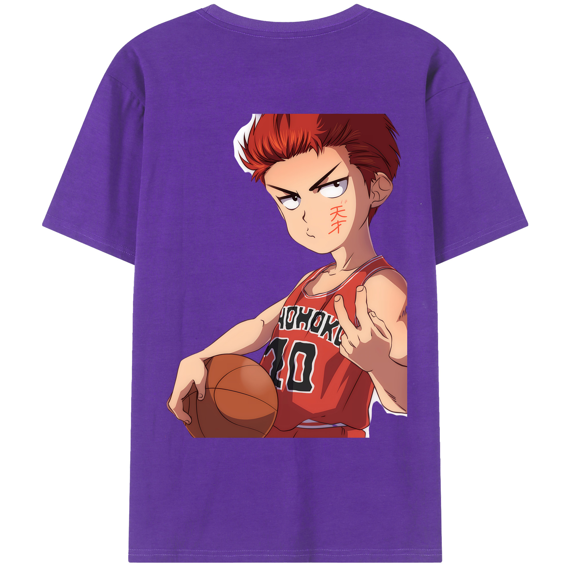 （画像用） SLAM DUNK／スラムダンク 綿100％ メンズ半袖Tシャツ（バックプリント） 通気性