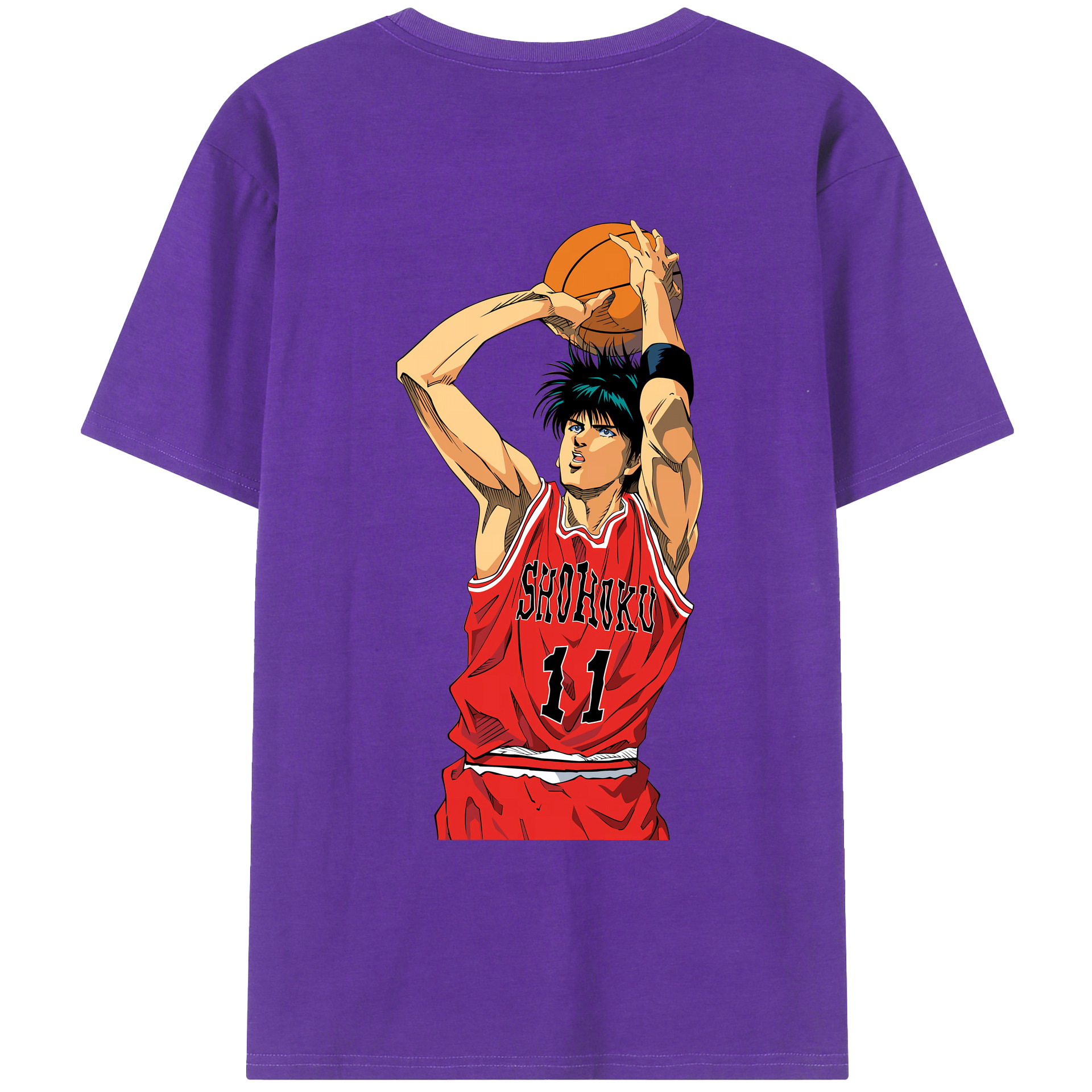 （画像用） SLAM DUNK／スラムダンク 綿100％ メンズ半袖Tシャツ（バックプリント） 通気性