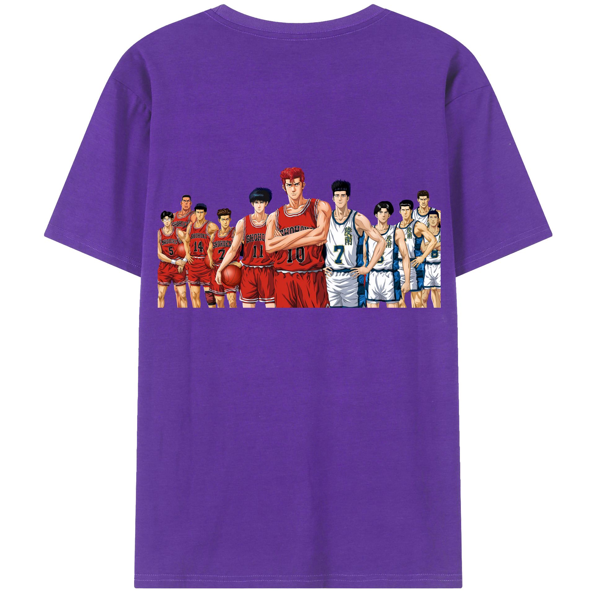 （画像用） SLAM DUNK／スラムダンク 綿100％ メンズ半袖Tシャツ（バックプリント） 通気性