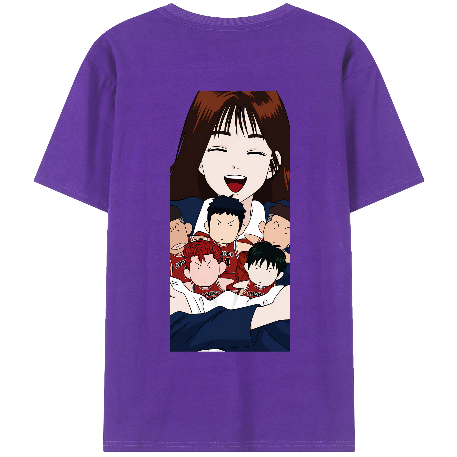 （画像用） SLAM DUNK／スラムダンク 綿100％ メンズ半袖Tシャツ（バックプリント） 通気性