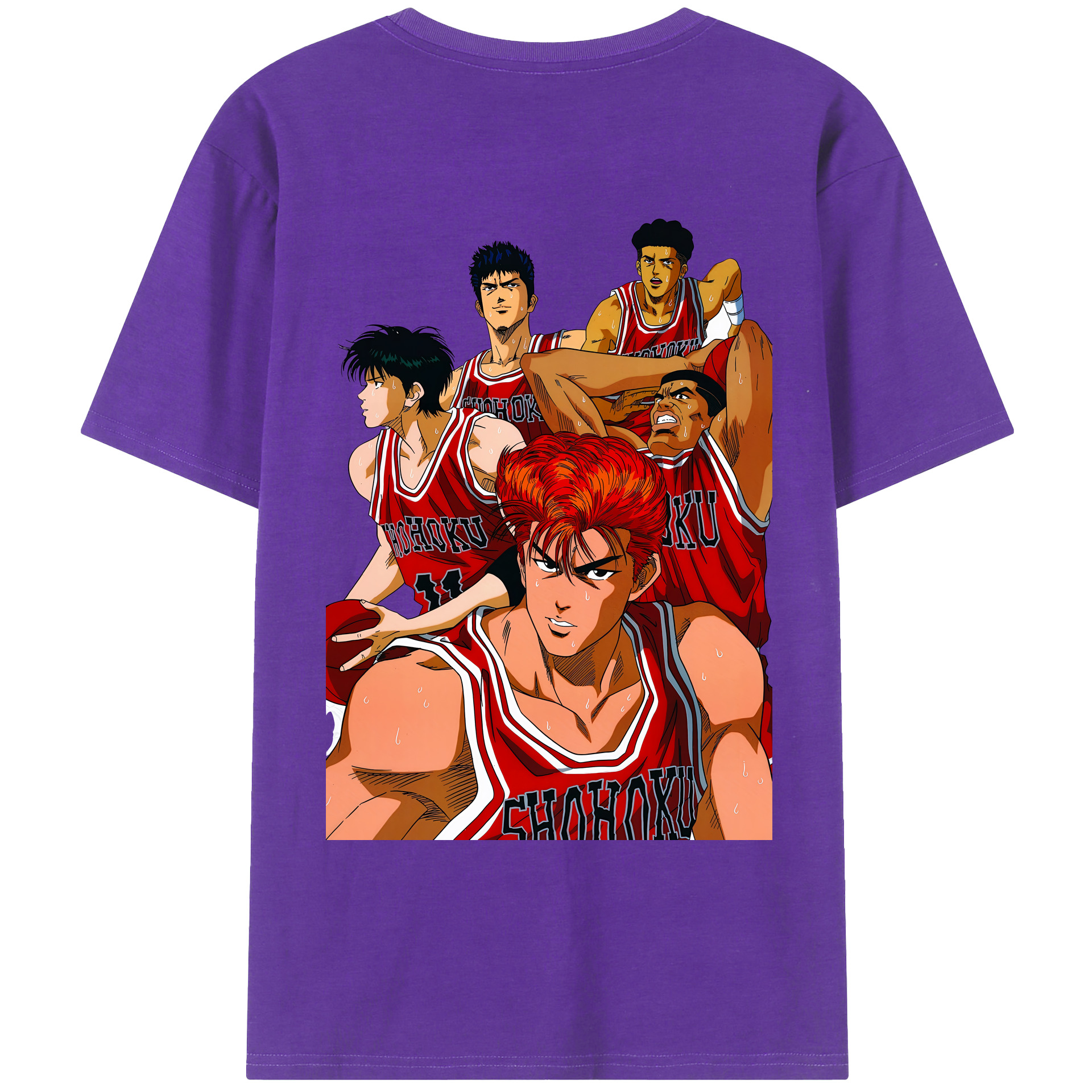 （画像用） SLAM DUNK／スラムダンク 綿100％ メンズ半袖Tシャツ（バックプリント） 通気性