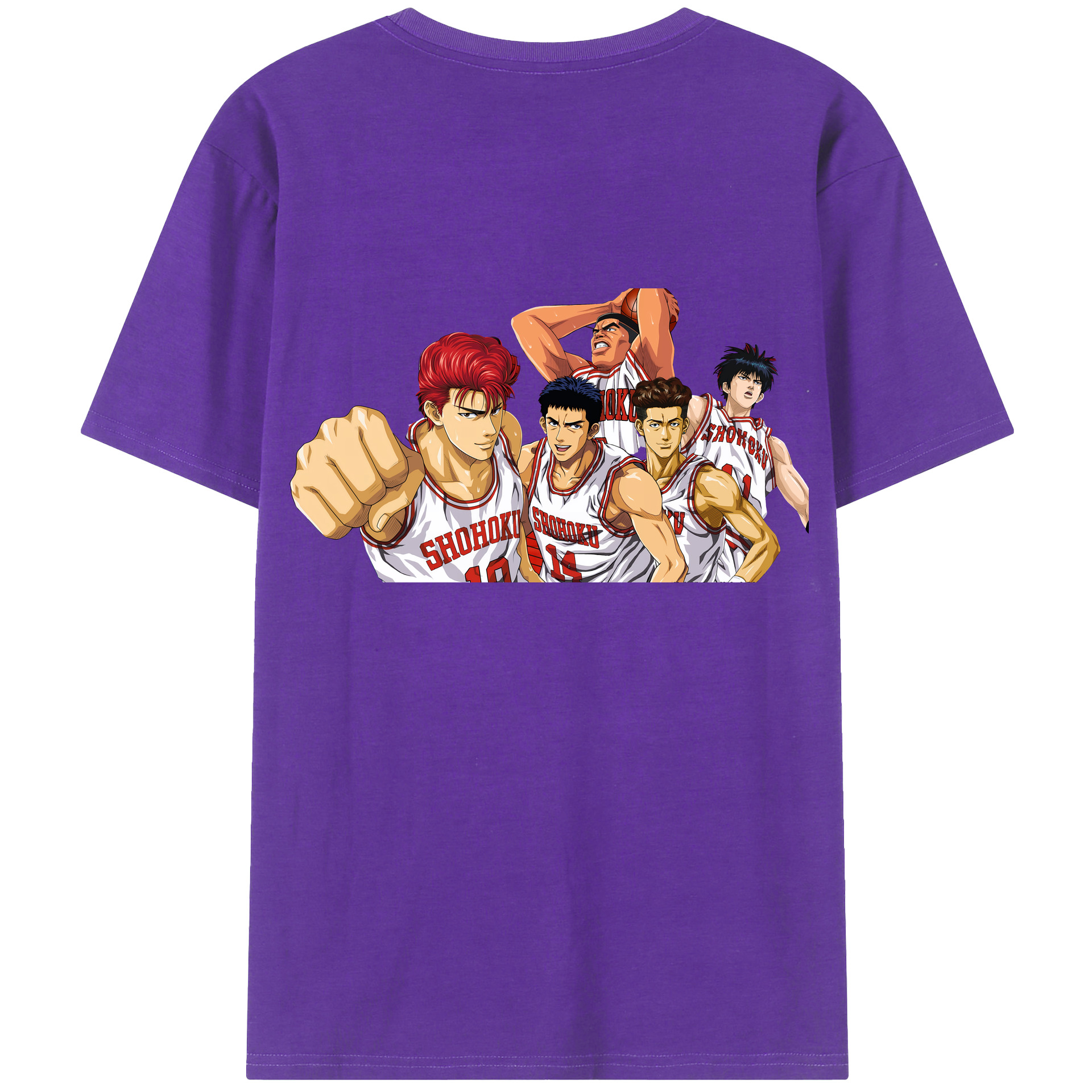 （画像用） SLAM DUNK／スラムダンク 綿100％ メンズ半袖Tシャツ（バックプリント） 通気性