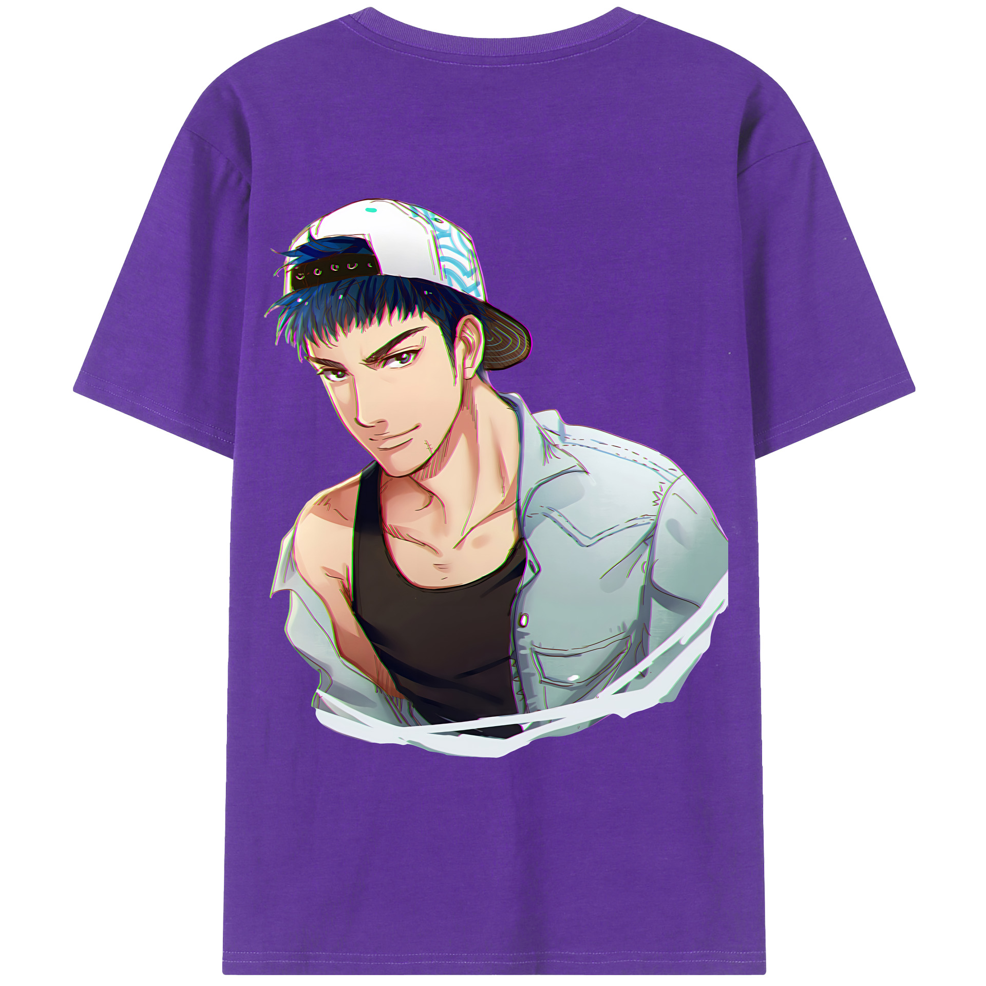 （画像用） SLAM DUNK／スラムダンク 綿100％ メンズ半袖Tシャツ（バックプリント） 通気性