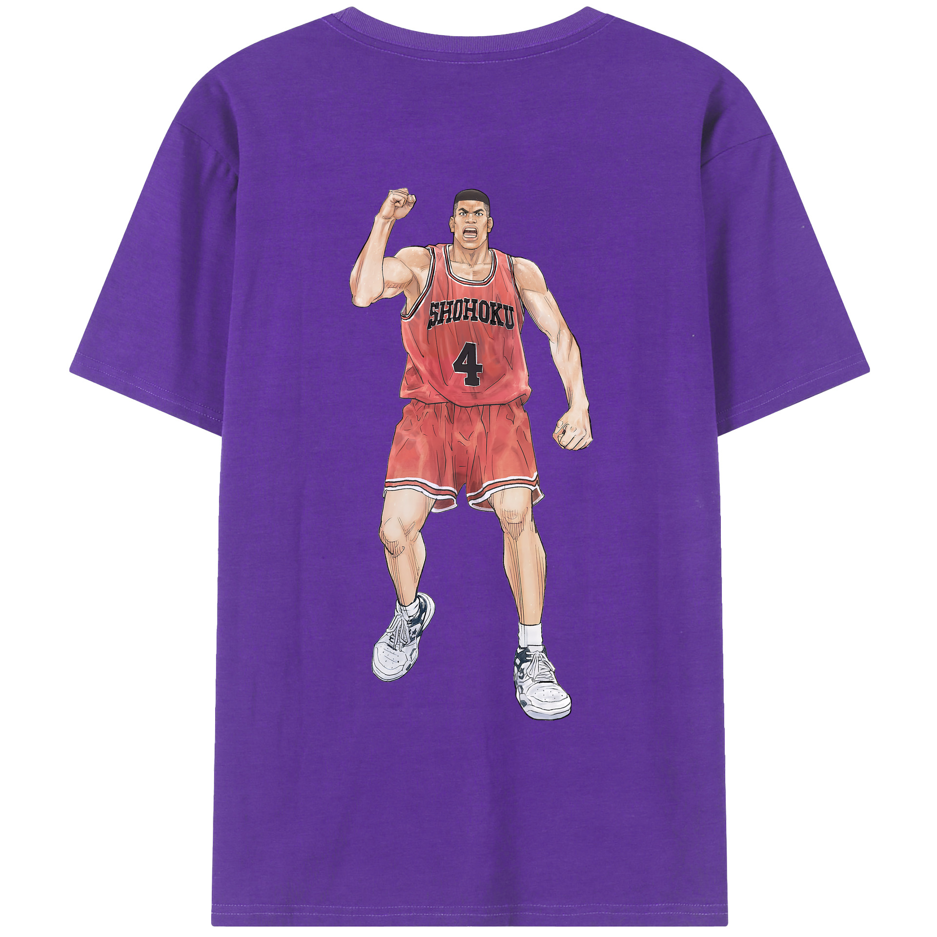 （画像用） SLAM DUNK／スラムダンク 綿100％ メンズ半袖Tシャツ（バックプリント） 通気性