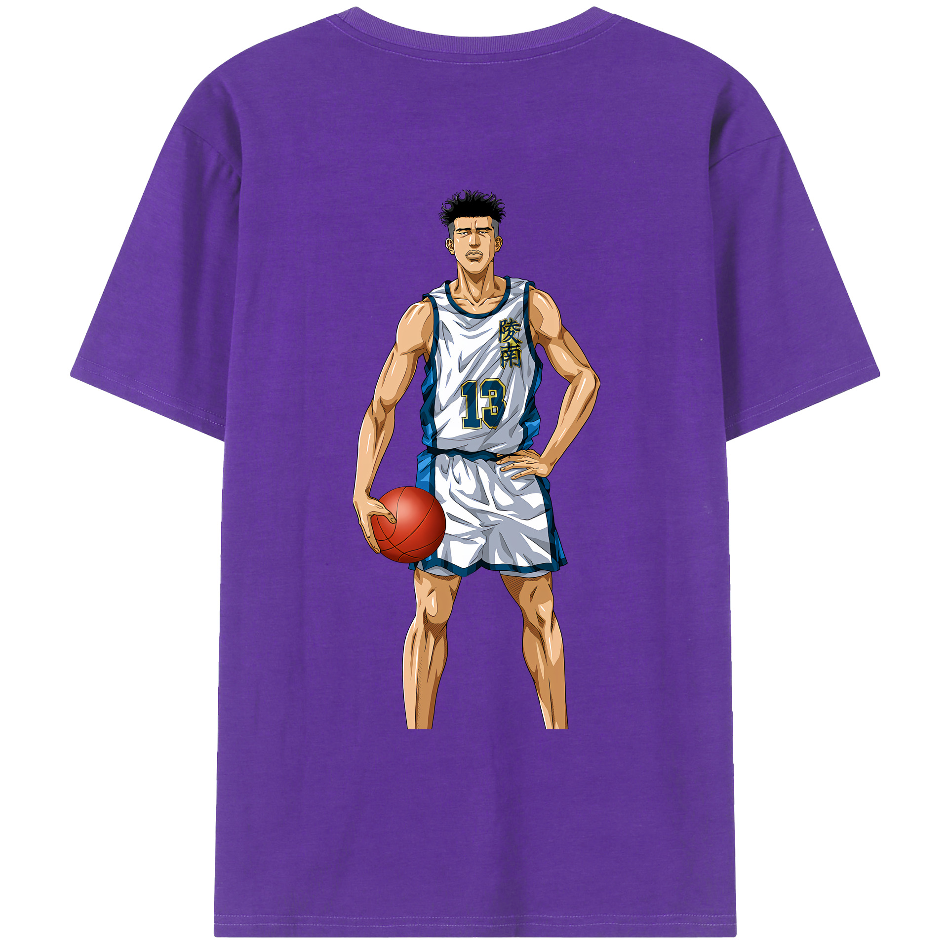 （画像用） SLAM DUNK／スラムダンク 綿100％ メンズ半袖Tシャツ（バックプリント） 通気性