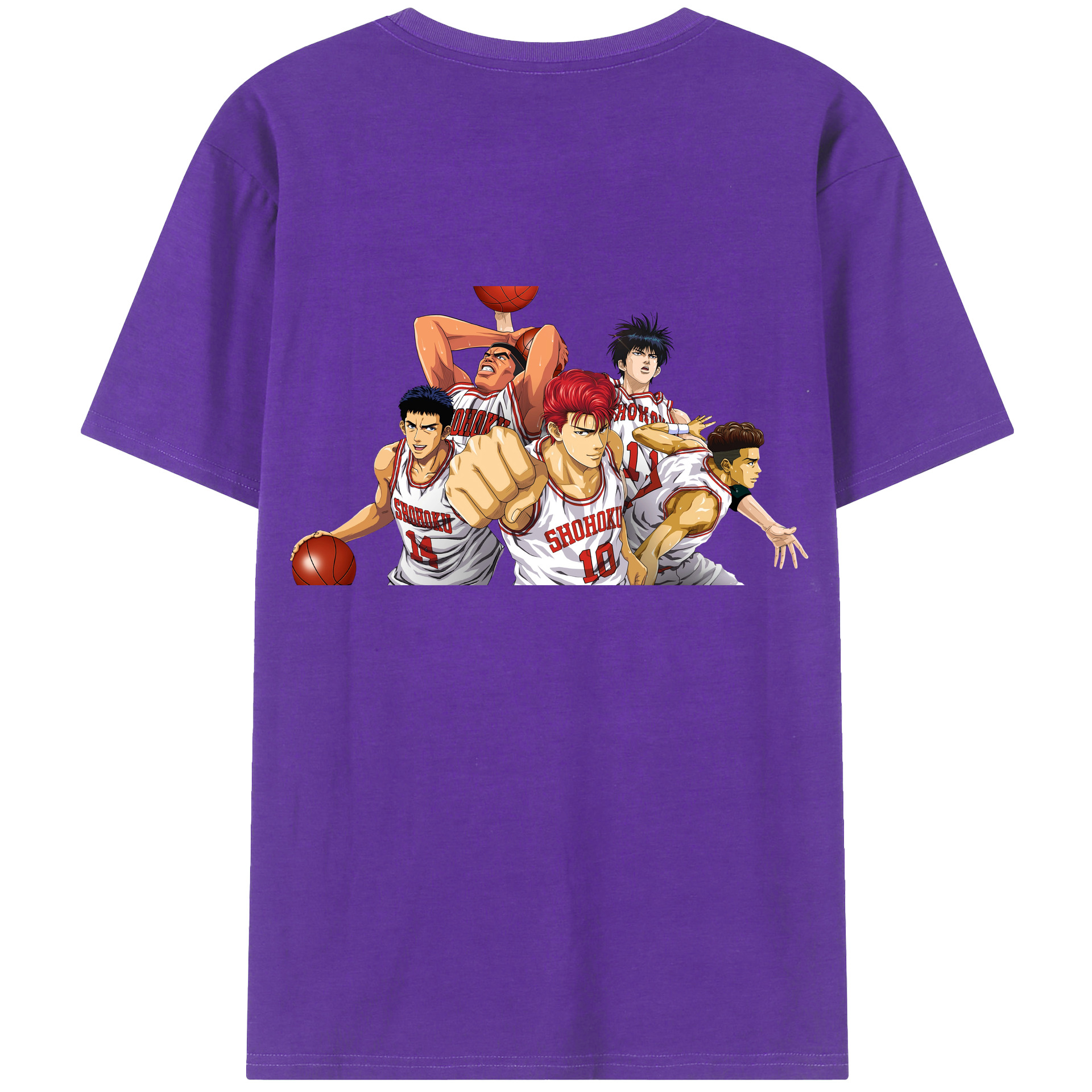 （画像用） SLAM DUNK／スラムダンク 綿100％ メンズ半袖Tシャツ（バックプリント） 通気性