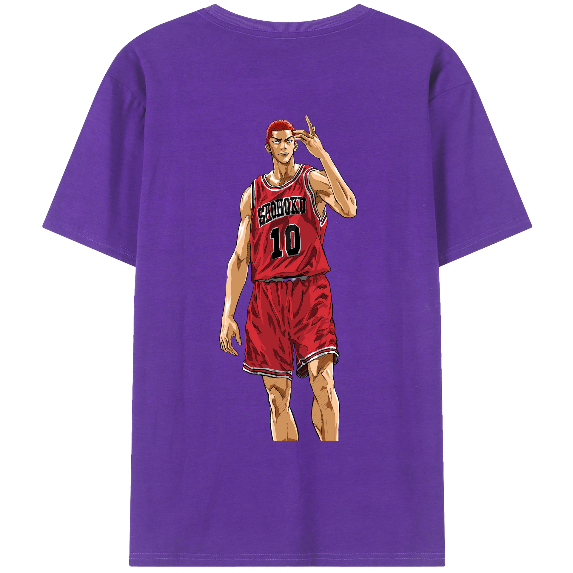 （画像用） SLAM DUNK／スラムダンク 綿100％ メンズ半袖Tシャツ（バックプリント） 通気性
