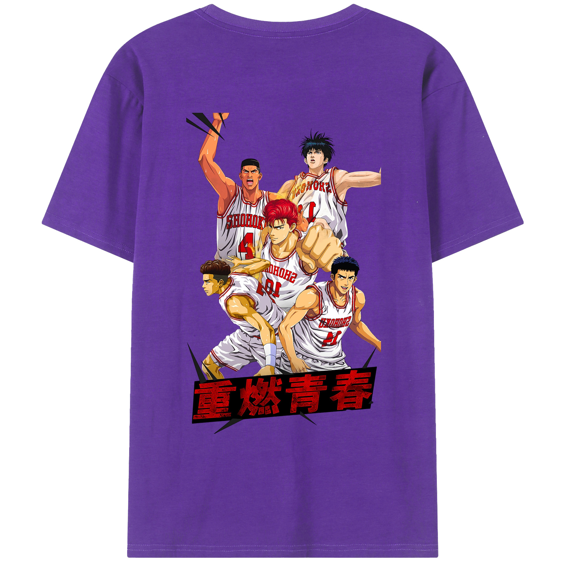 （画像用） SLAM DUNK／スラムダンク 綿100％ メンズ半袖Tシャツ（バックプリント） 通気性