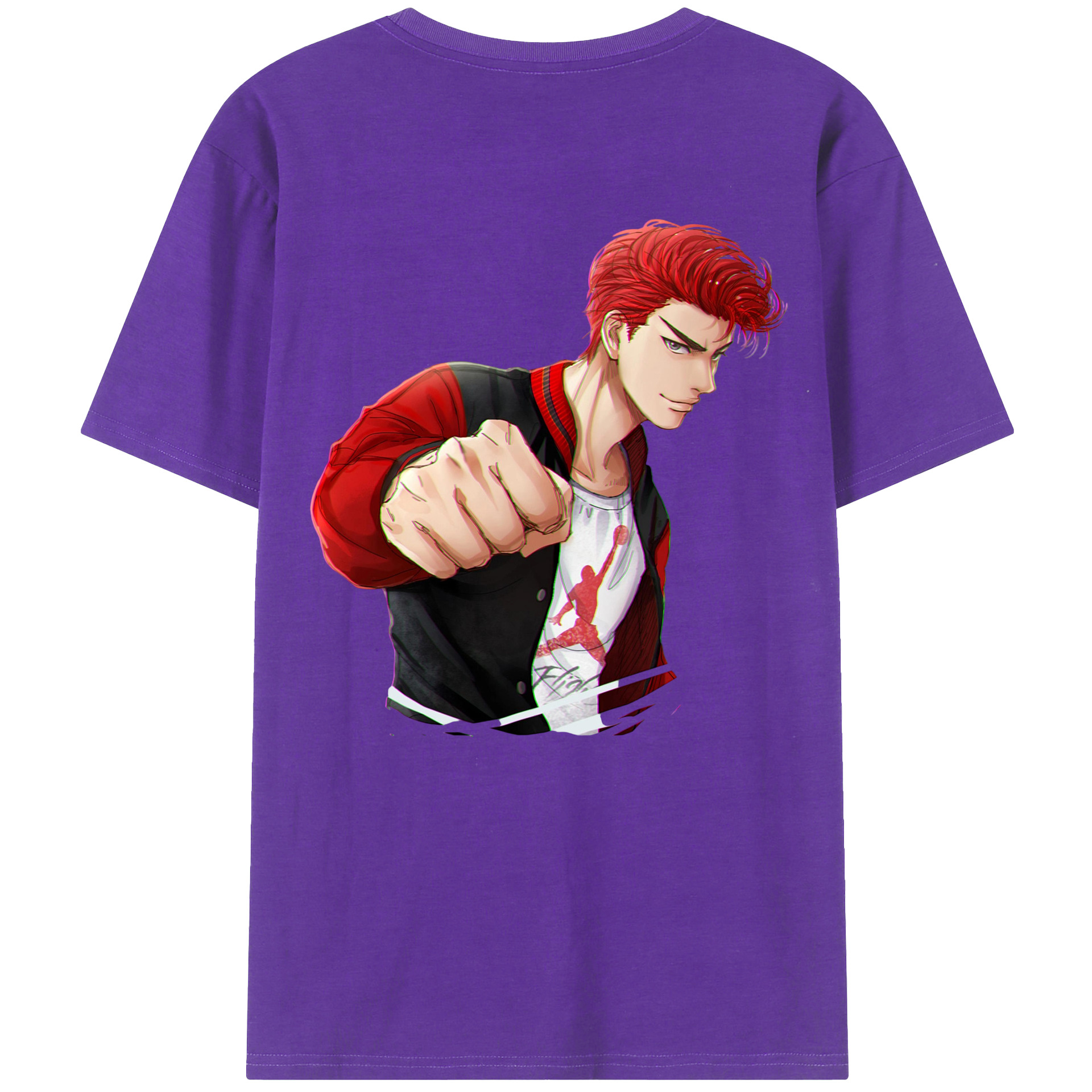 （画像用） SLAM DUNK／スラムダンク 綿100％ メンズ半袖Tシャツ（バックプリント） 通気性