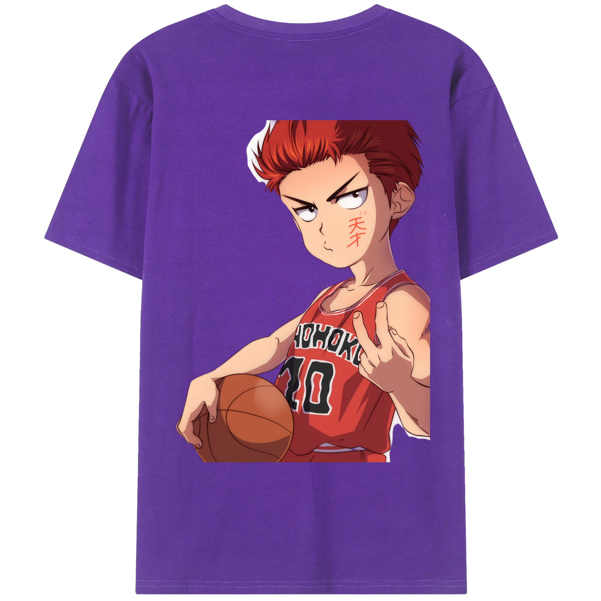 （画像用） SLAM DUNK／スラムダンク 綿100％ メンズ半袖Tシャツ（バックプリント） 通気性