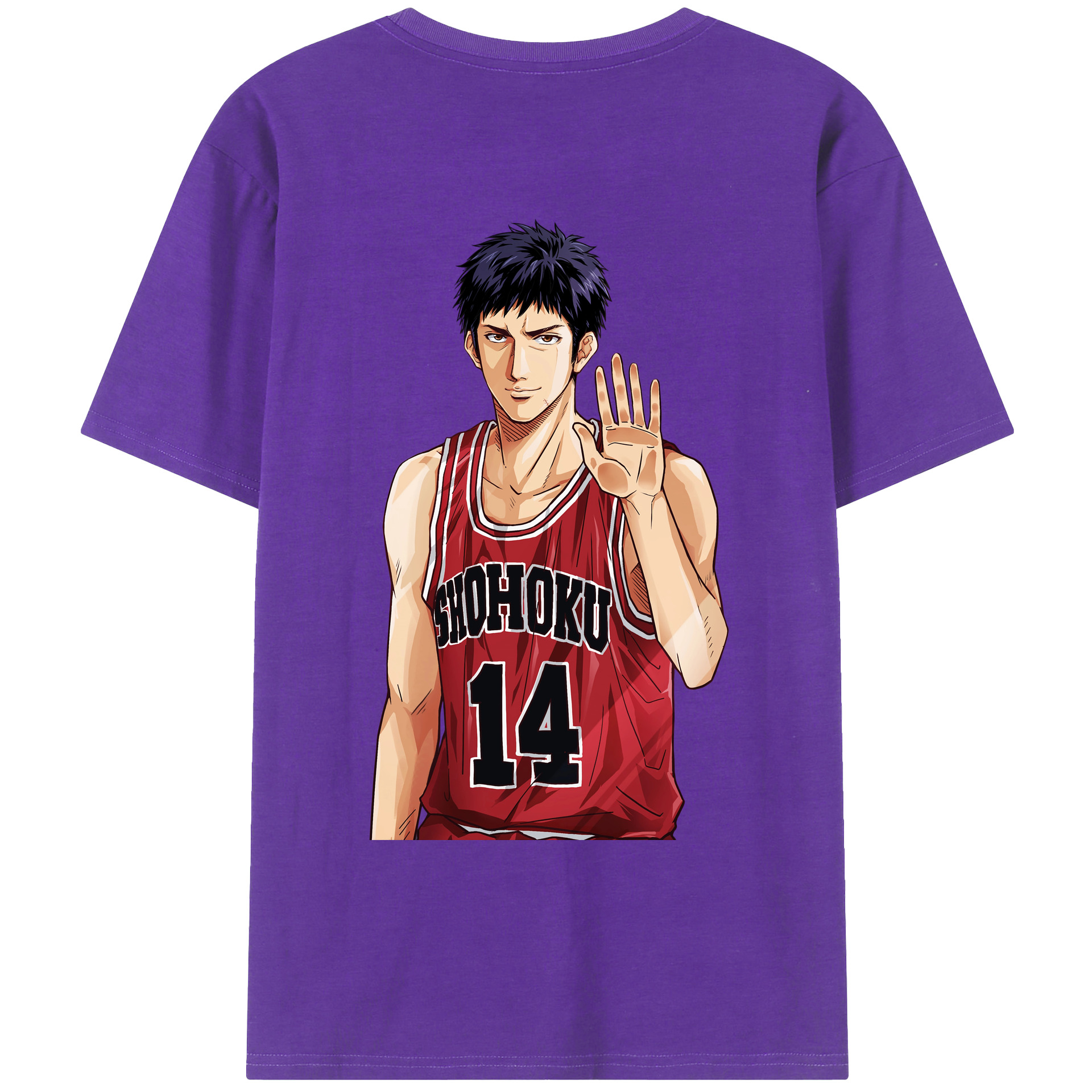 （画像用） SLAM DUNK／スラムダンク 綿100％ メンズ半袖Tシャツ（バックプリント） 通気性