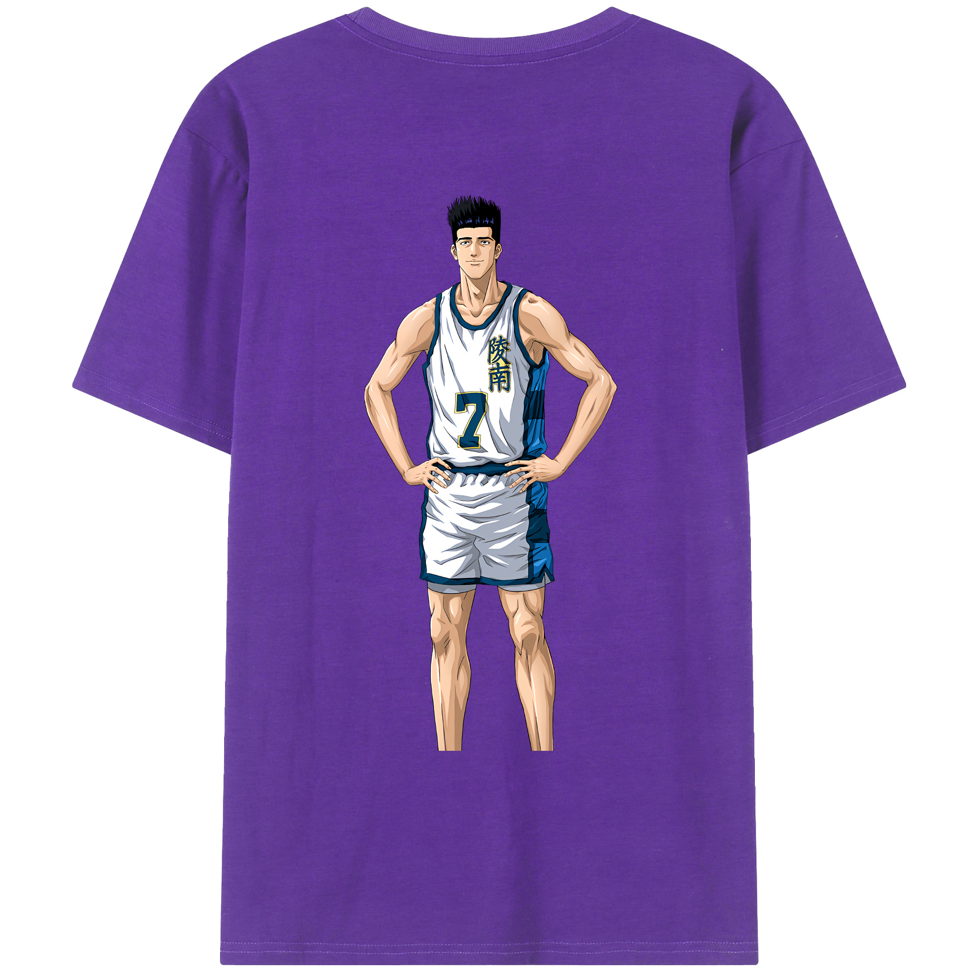 （画像用） SLAM DUNK／スラムダンク 綿100％ メンズ半袖Tシャツ（バックプリント） 通気性
