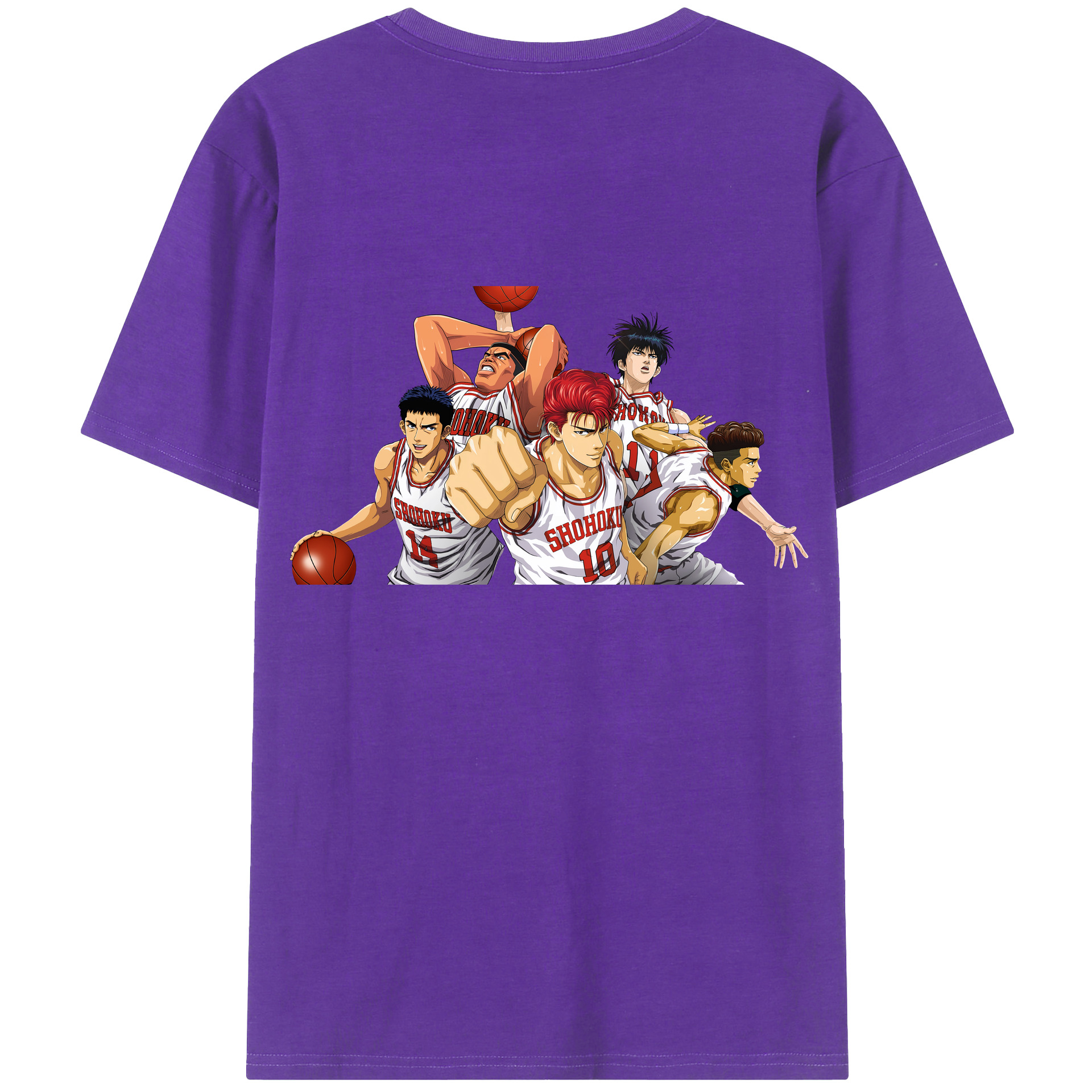 （画像用） SLAM DUNK／スラムダンク 綿100％ メンズ半袖Tシャツ（バックプリント） 通気性