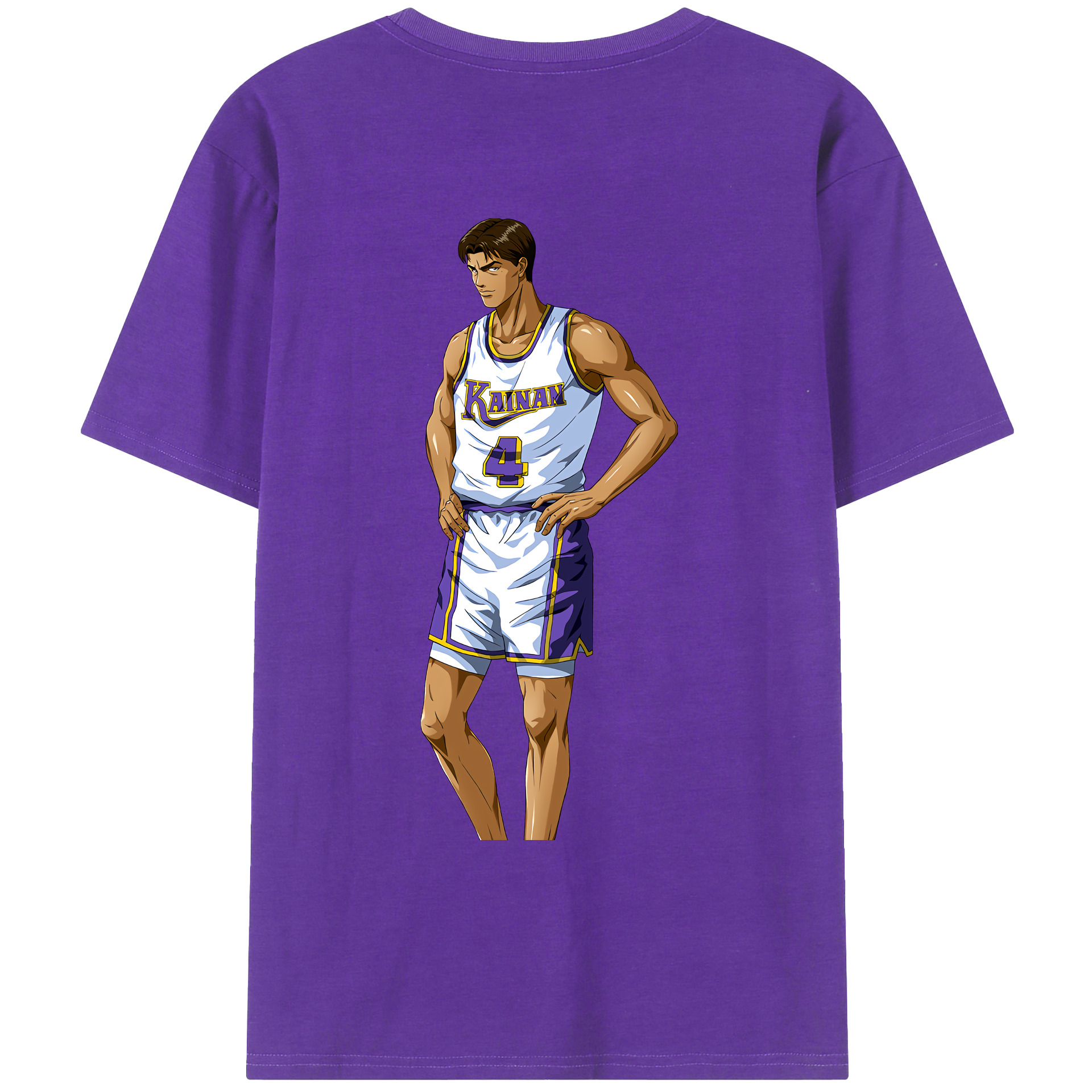 （画像用） SLAM DUNK／スラムダンク 綿100％ メンズ半袖Tシャツ（バックプリント） 通気性