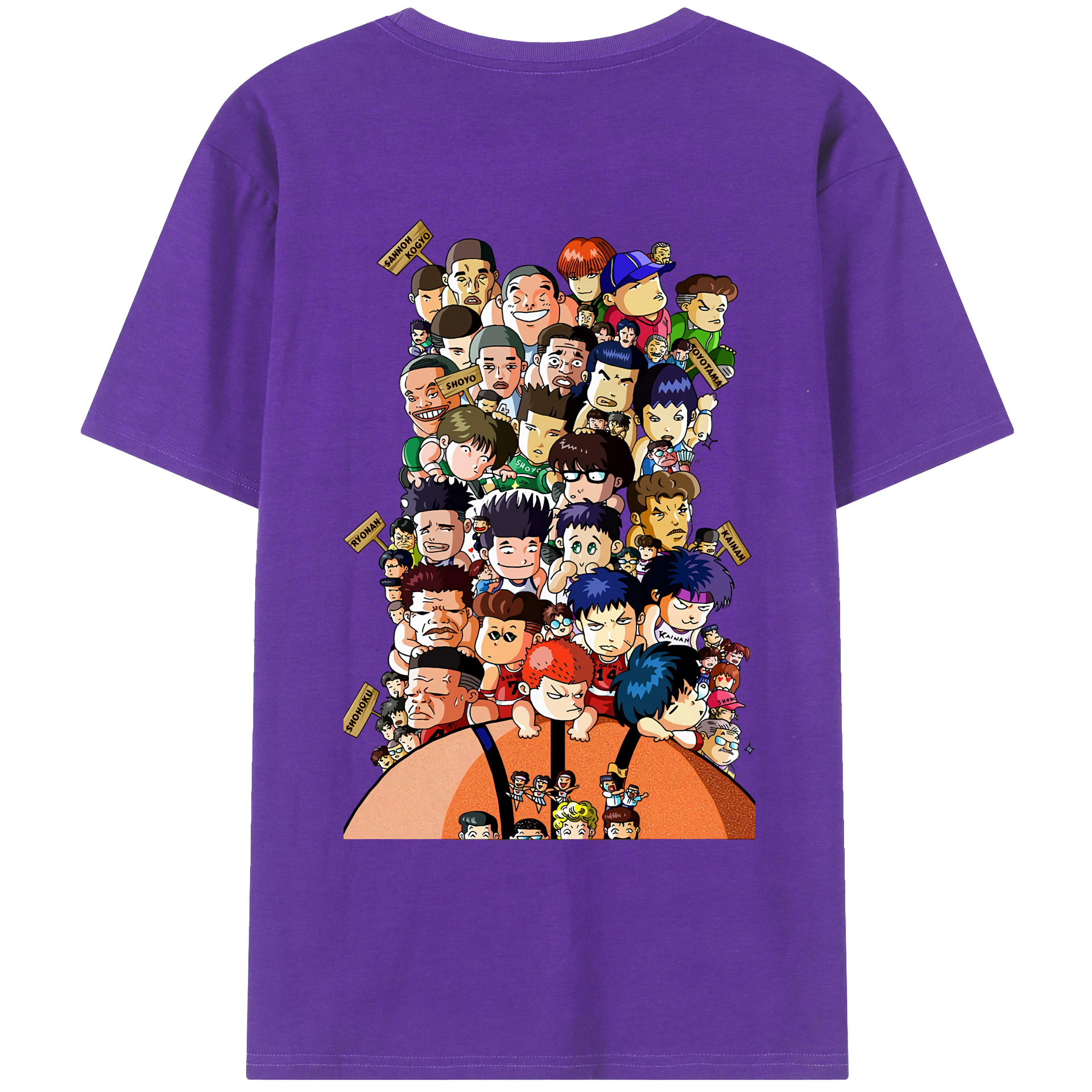 （画像用） SLAM DUNK／スラムダンク 綿100％ メンズ半袖Tシャツ（バックプリント） 通気性