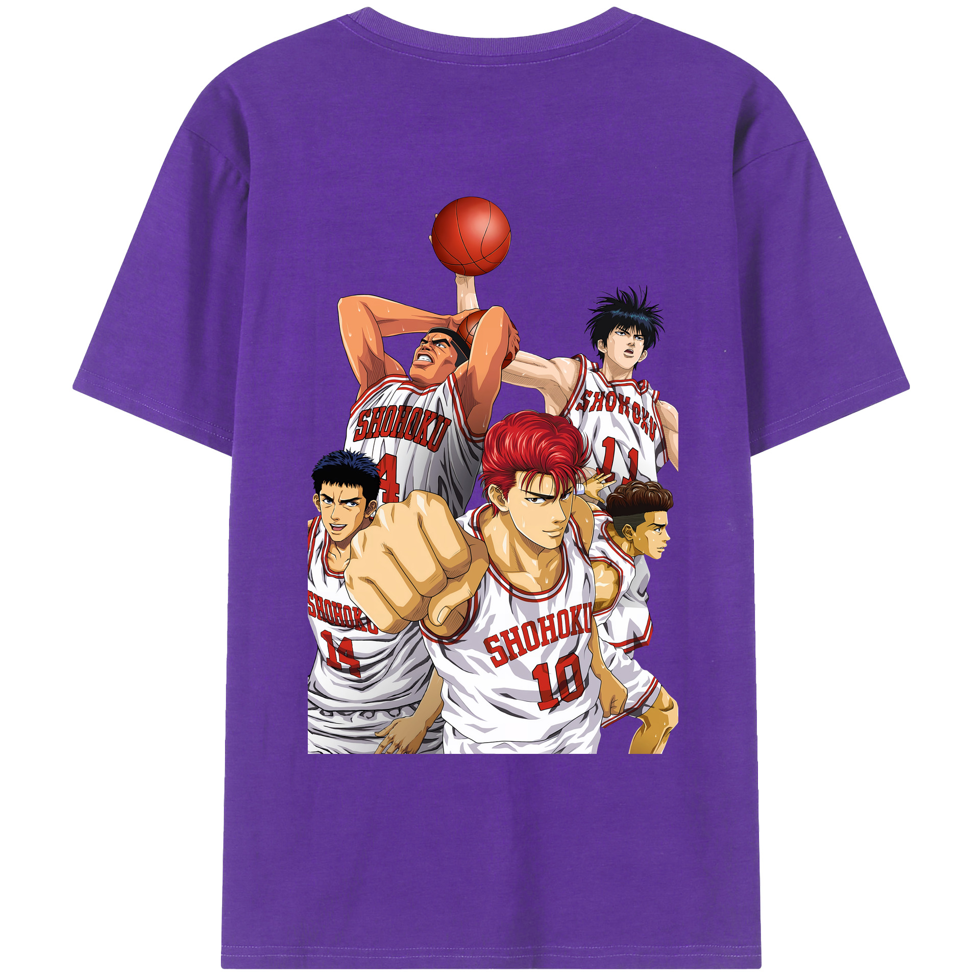 （画像用） SLAM DUNK／スラムダンク 綿100％ メンズ半袖Tシャツ（バックプリント） 通気性