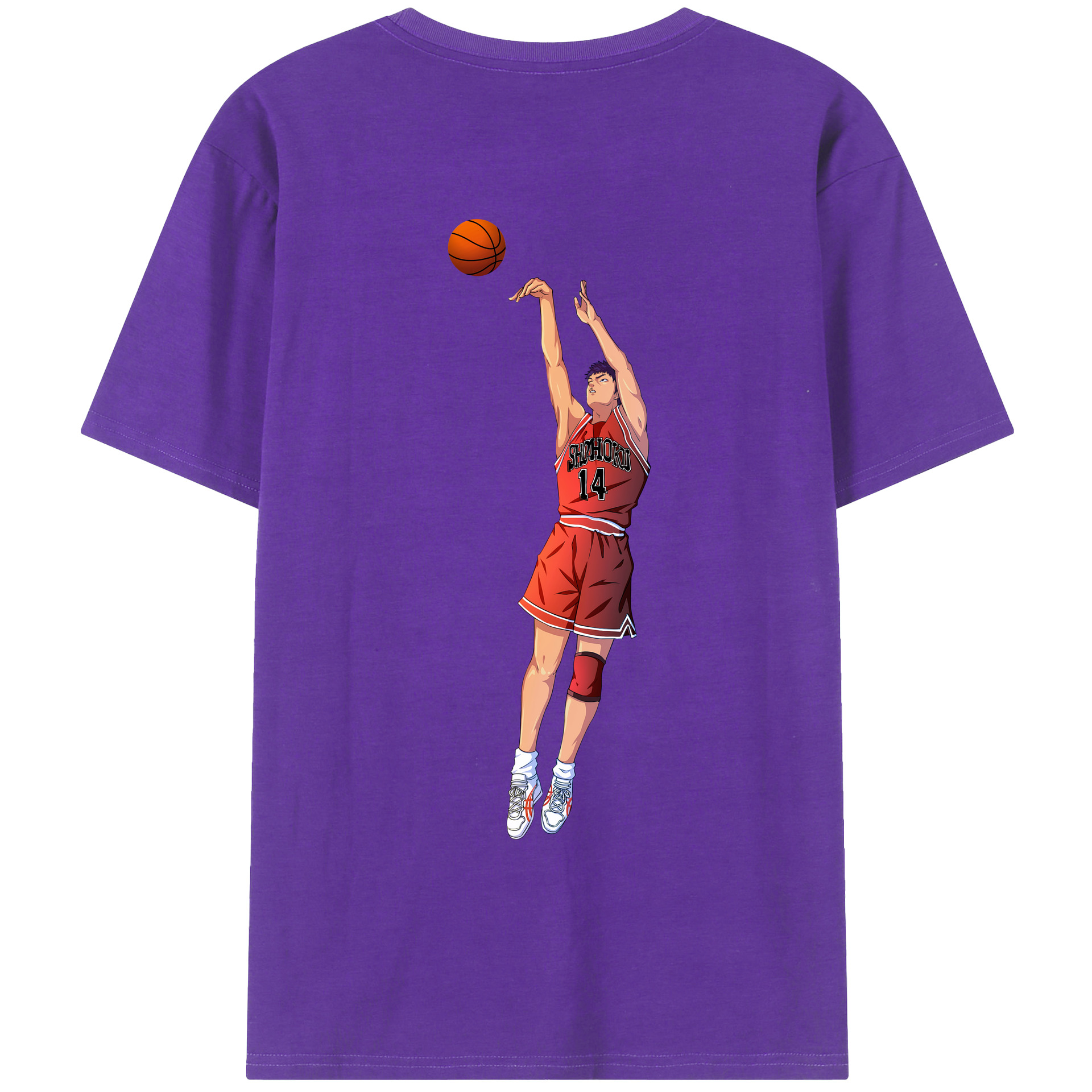 （画像用） SLAM DUNK／スラムダンク 綿100％ メンズ半袖Tシャツ（バックプリント） 通気性