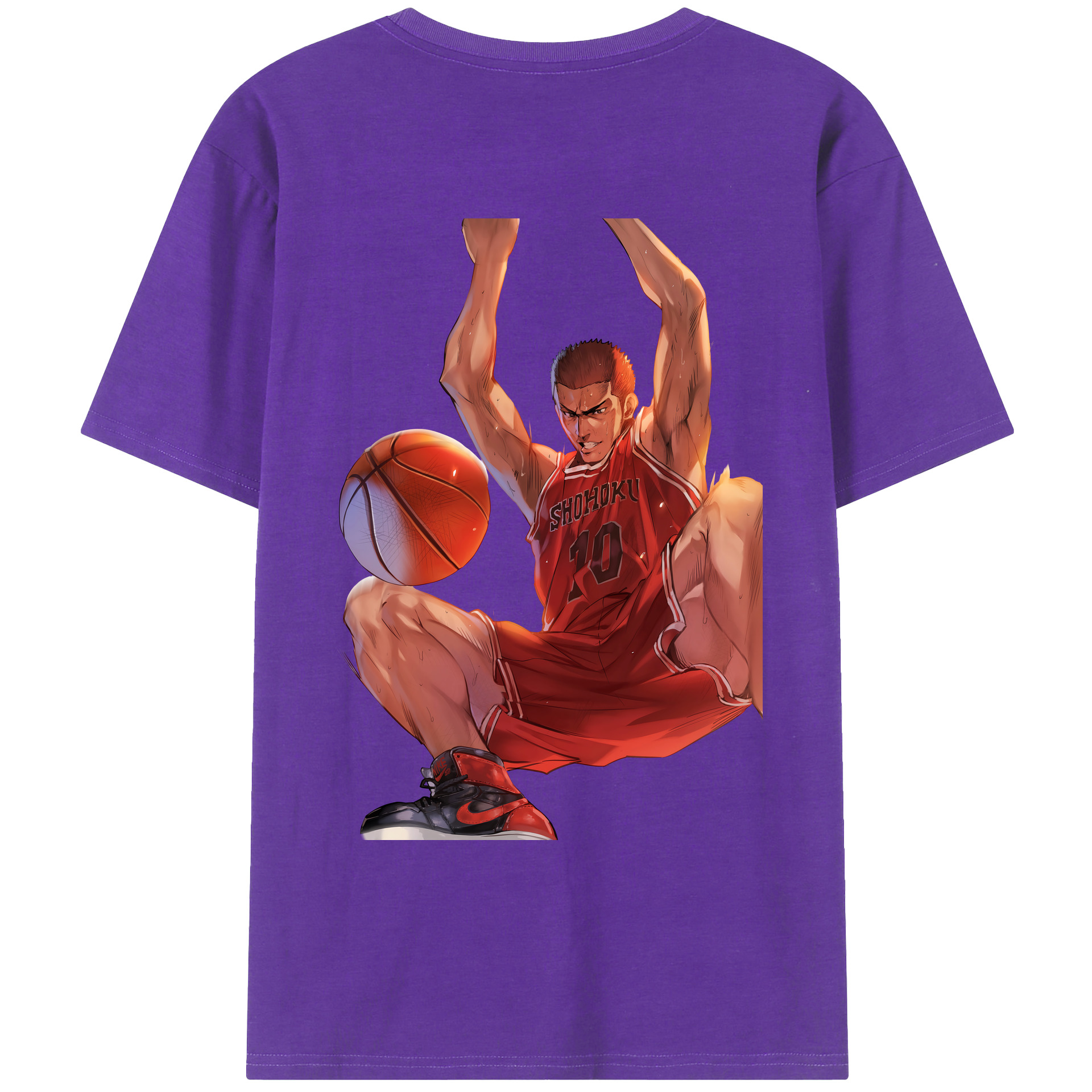 （画像用） SLAM DUNK／スラムダンク 綿100％ メンズ半袖Tシャツ（バックプリント） 通気性