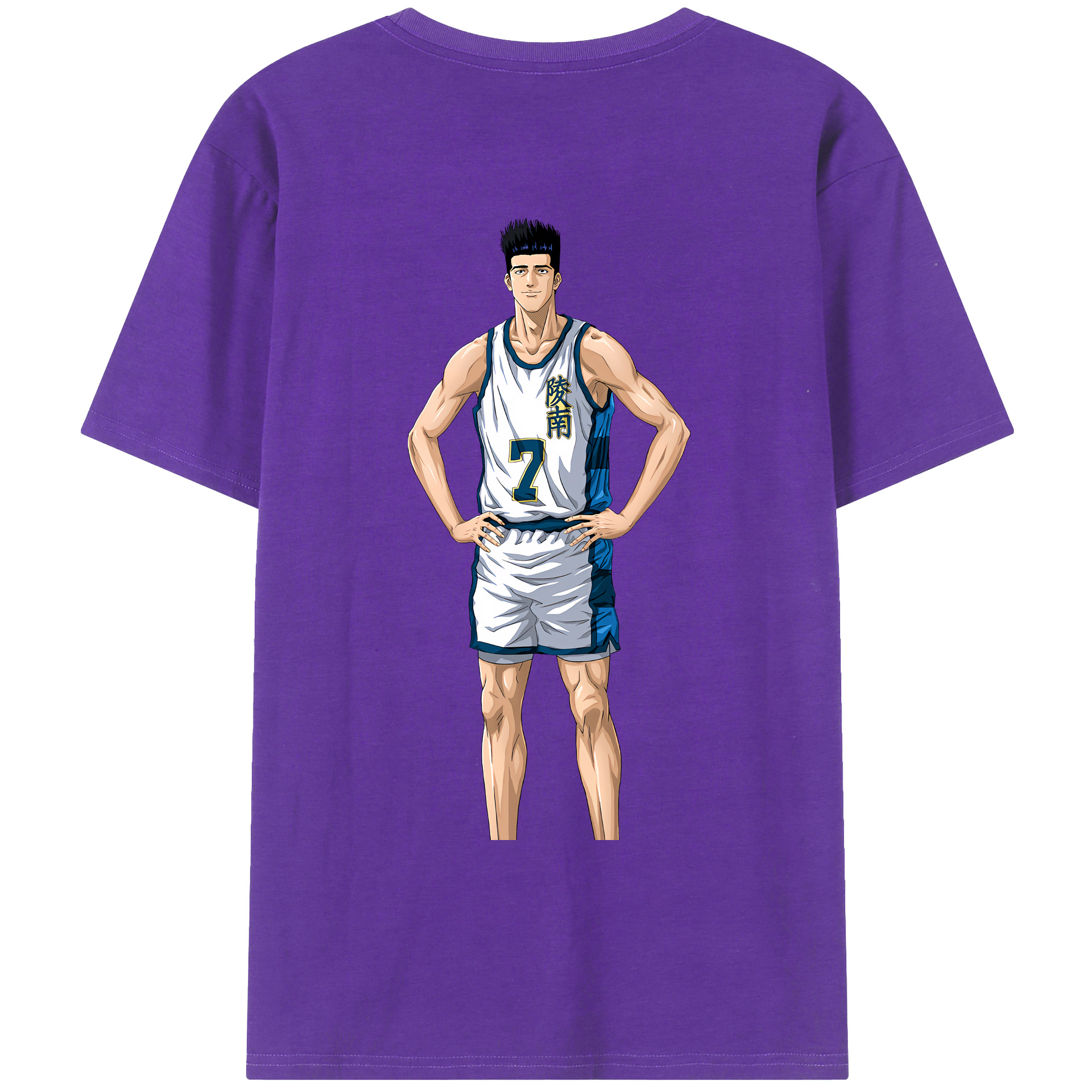 （画像用） SLAM DUNK／スラムダンク 綿100％ メンズ半袖Tシャツ（バックプリント） 通気性