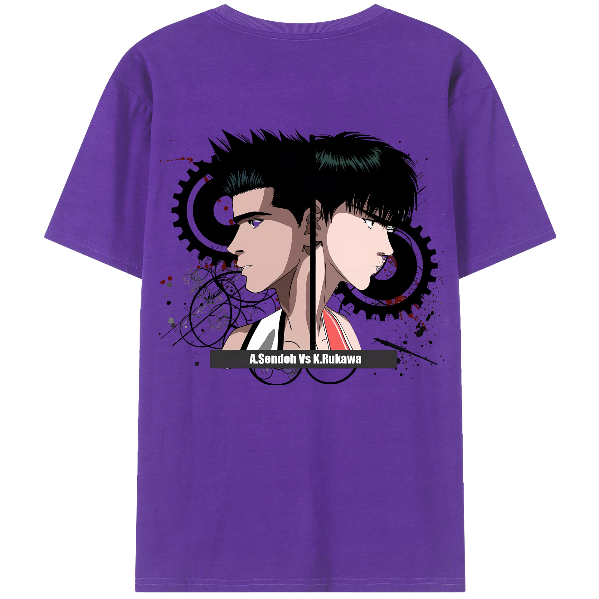 （画像用） SLAM DUNK／スラムダンク 綿100％ メンズ半袖Tシャツ（バックプリント） 通気性