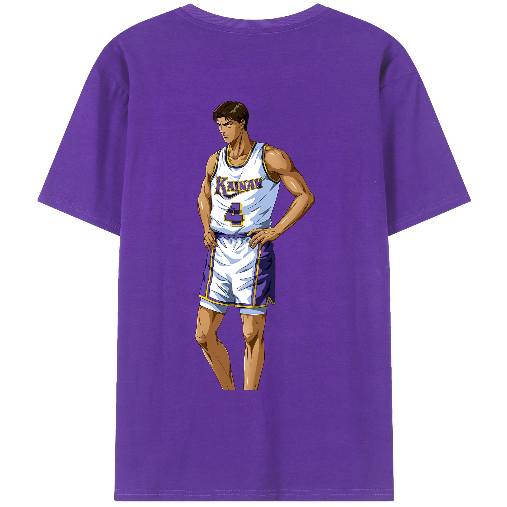 （画像用） SLAM DUNK／スラムダンク 綿100％ メンズ半袖Tシャツ（バックプリント） 通気性
