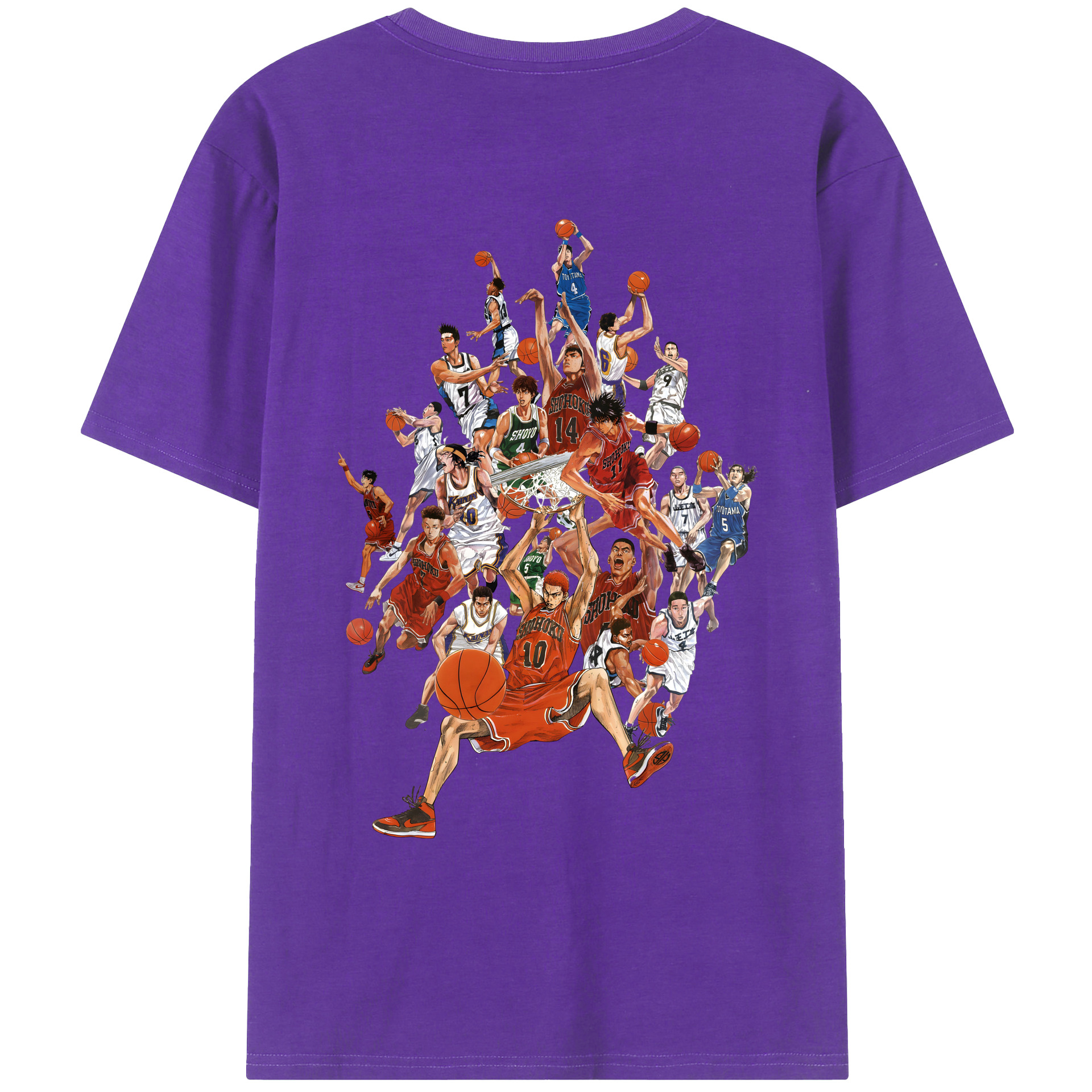 （画像用） SLAM DUNK／スラムダンク 綿100％ メンズ半袖Tシャツ（バックプリント） 通気性