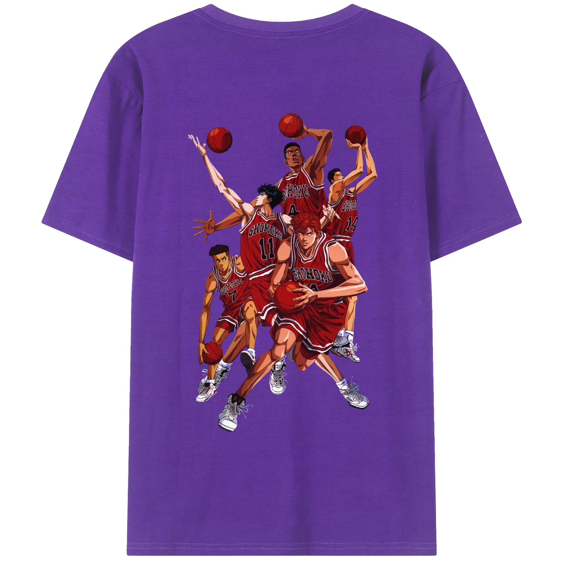 （画像用） SLAM DUNK／スラムダンク 綿100％ メンズ半袖Tシャツ（バックプリント） 通気性