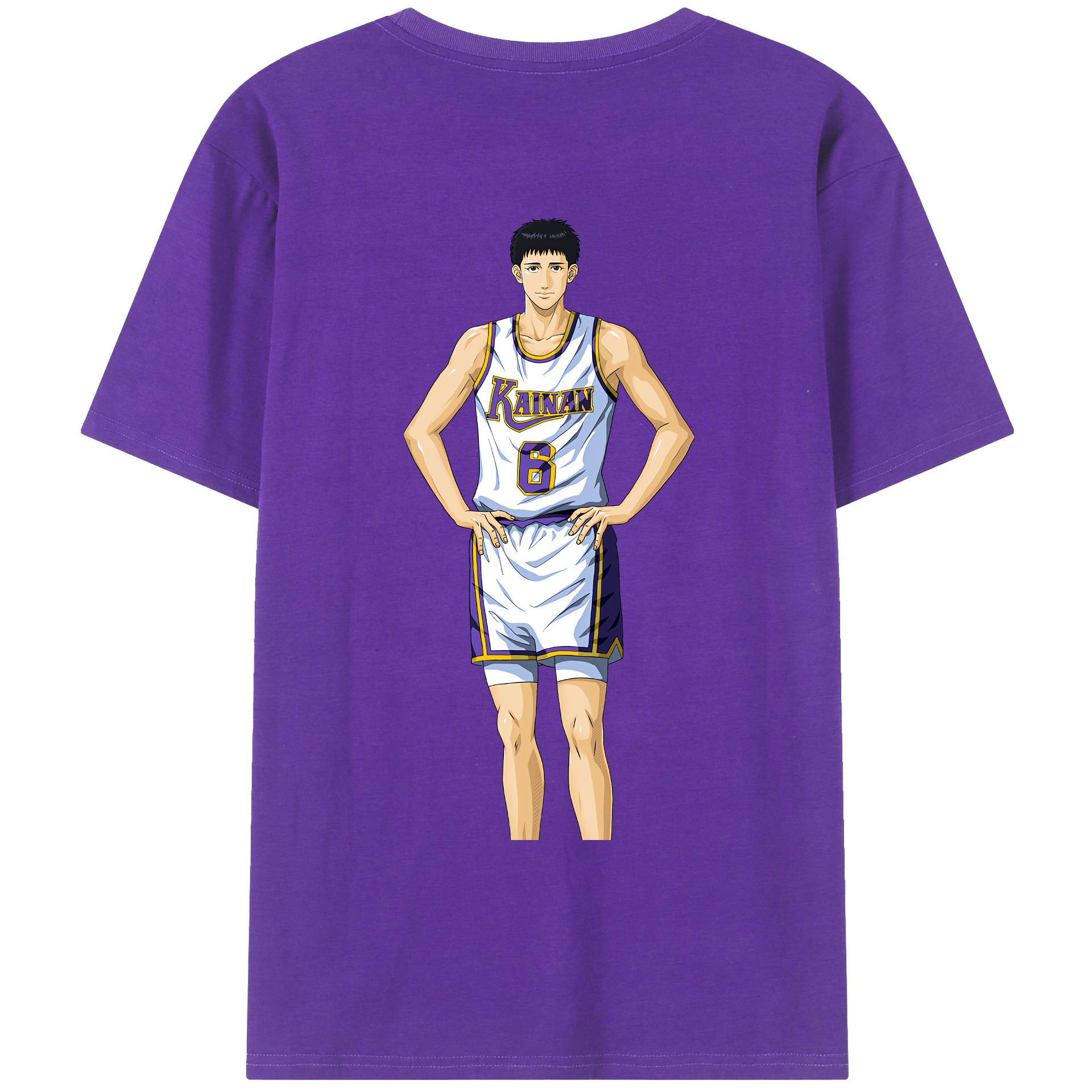 （画像用） SLAM DUNK／スラムダンク 綿100％ メンズ半袖Tシャツ（バックプリント） 通気性