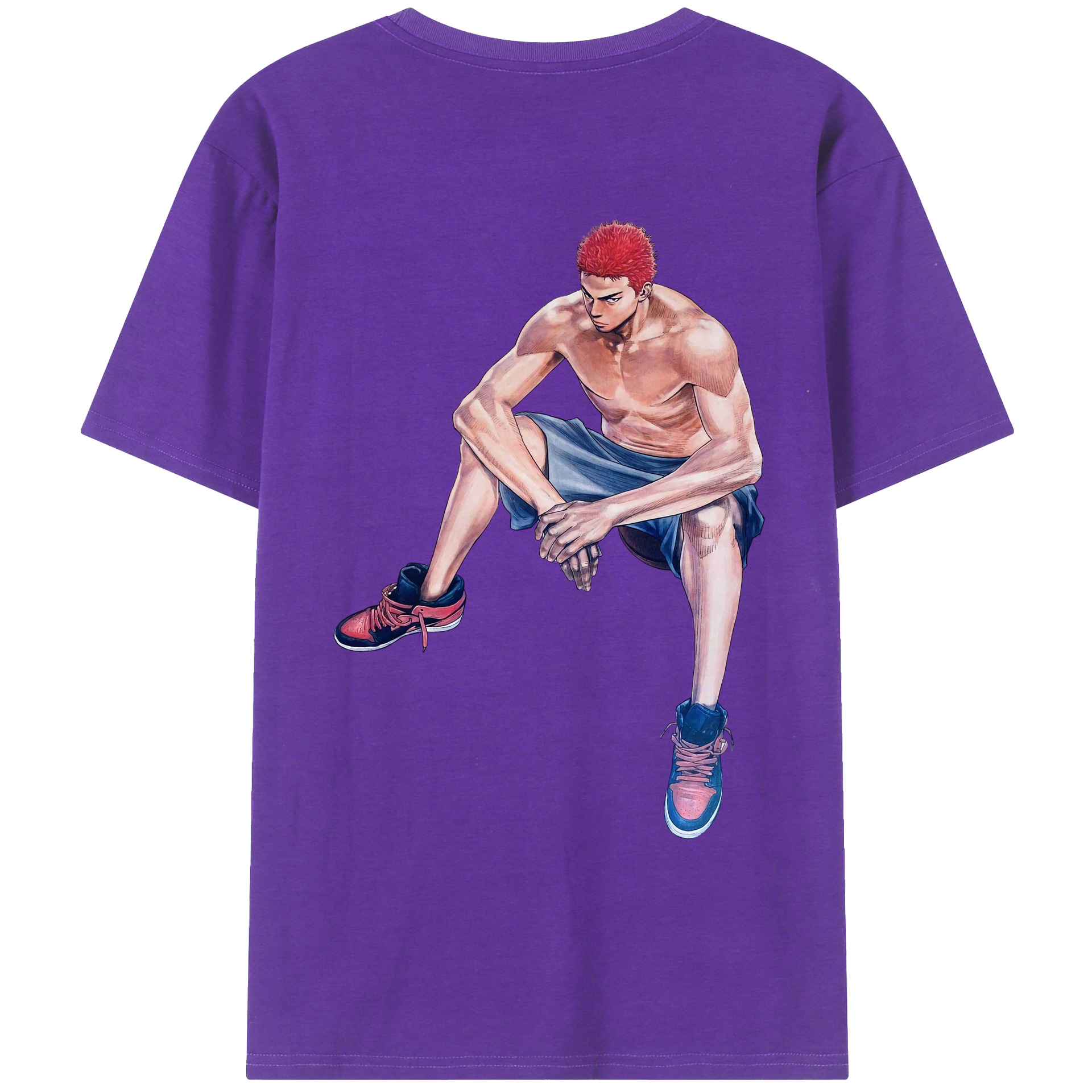 （画像用） SLAM DUNK／スラムダンク 綿100％ メンズ半袖Tシャツ（バックプリント） 通気性