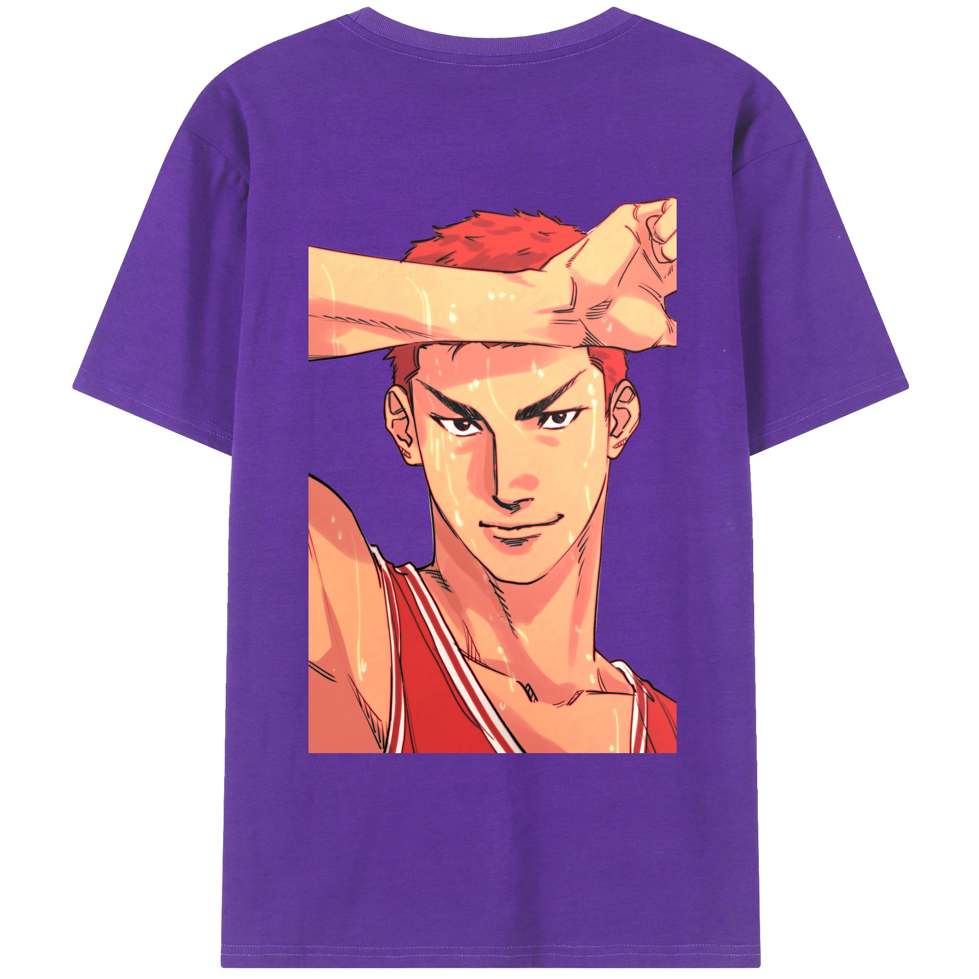 （画像用） SLAM DUNK／スラムダンク 綿100％ メンズ半袖Tシャツ（バックプリント） 通気性