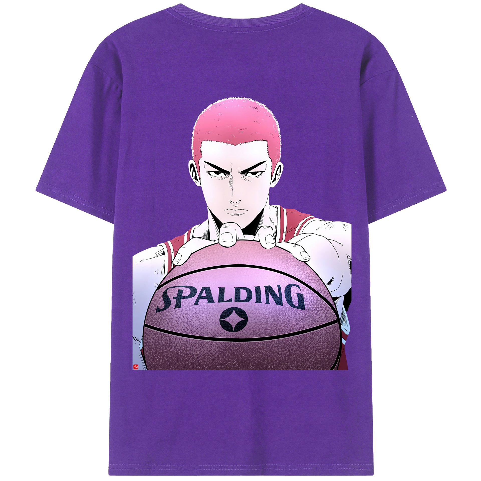 （画像用） SLAM DUNK／スラムダンク 綿100％ メンズ半袖Tシャツ（バックプリント） 通気性
